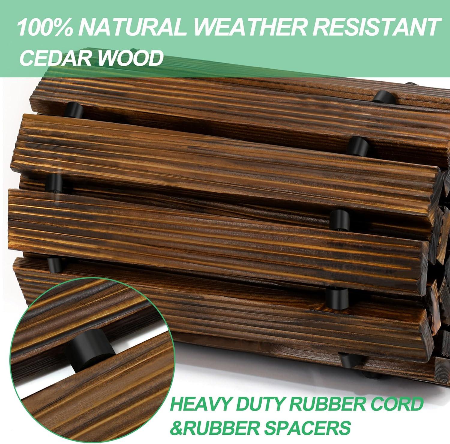 RELIANCER 6' Wooden Garden Pathway,Outdoor Roll Out Cedar Curved Walkway,Patio Path Decorative Garden Boardwalk Walkways,Weather-Resistant Roll Up Beach Wood Road Floor,Wedding Party Pathways