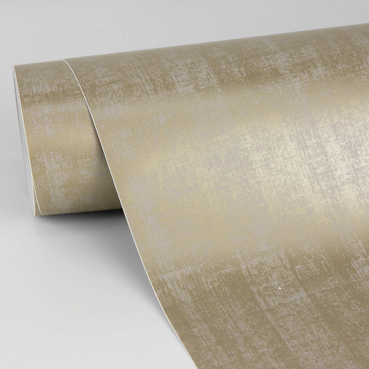 InHome Aurum Linen Peel and Stick Wallpaper: Vinyl, Self-Adhesive, Modern Crosshatch, Light Beige, Peelable & Washable