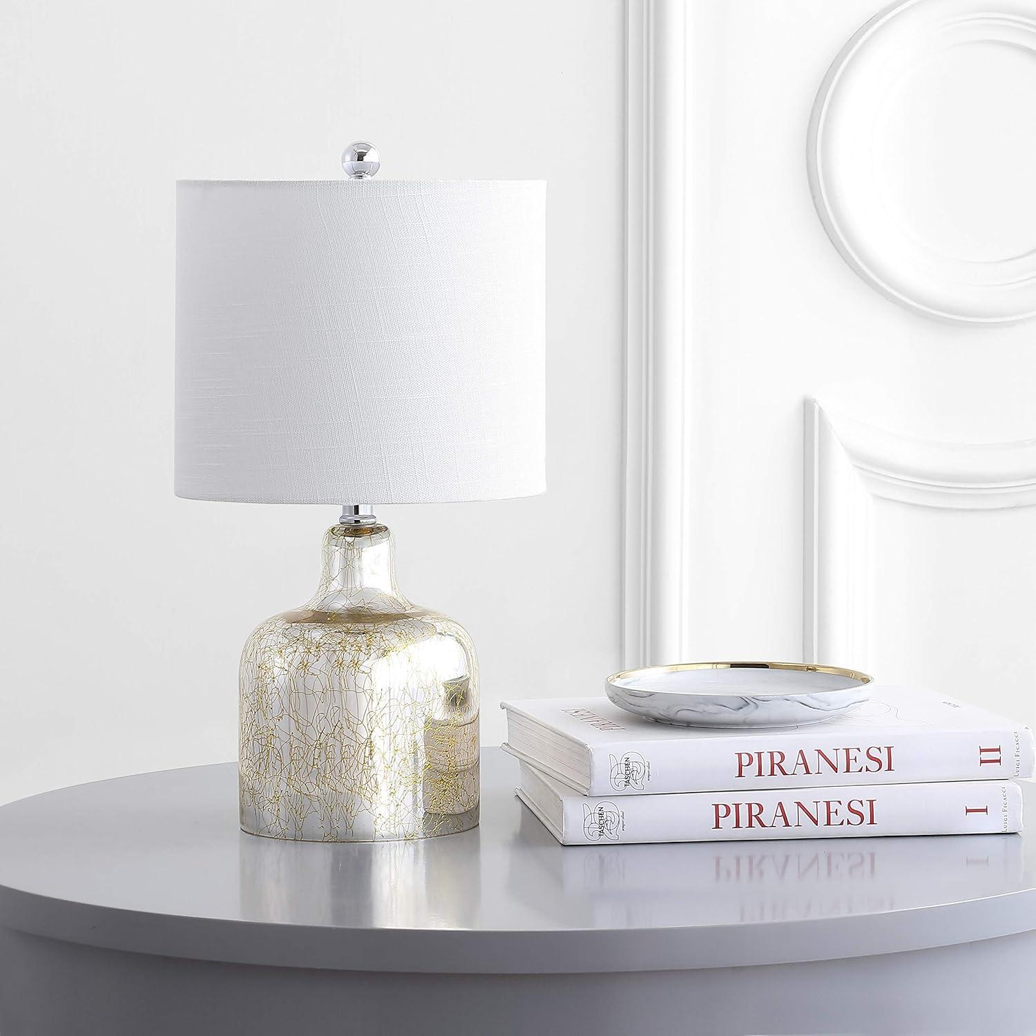 Gemma 19 in. Gold Glass Bell LED Table Lamp