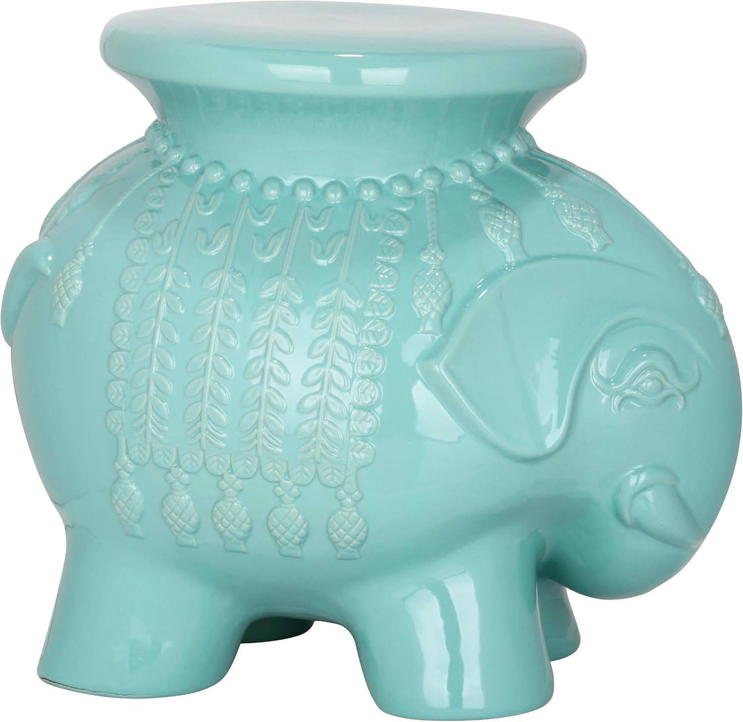 Glazed Ceramic Elephant Stool  - Safavieh