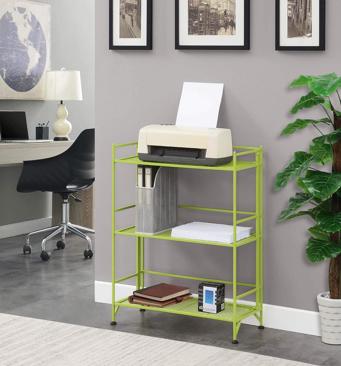 Convenience Concepts Xtra Storage 3 Tier Wide Folding Metal Shelf , Lime