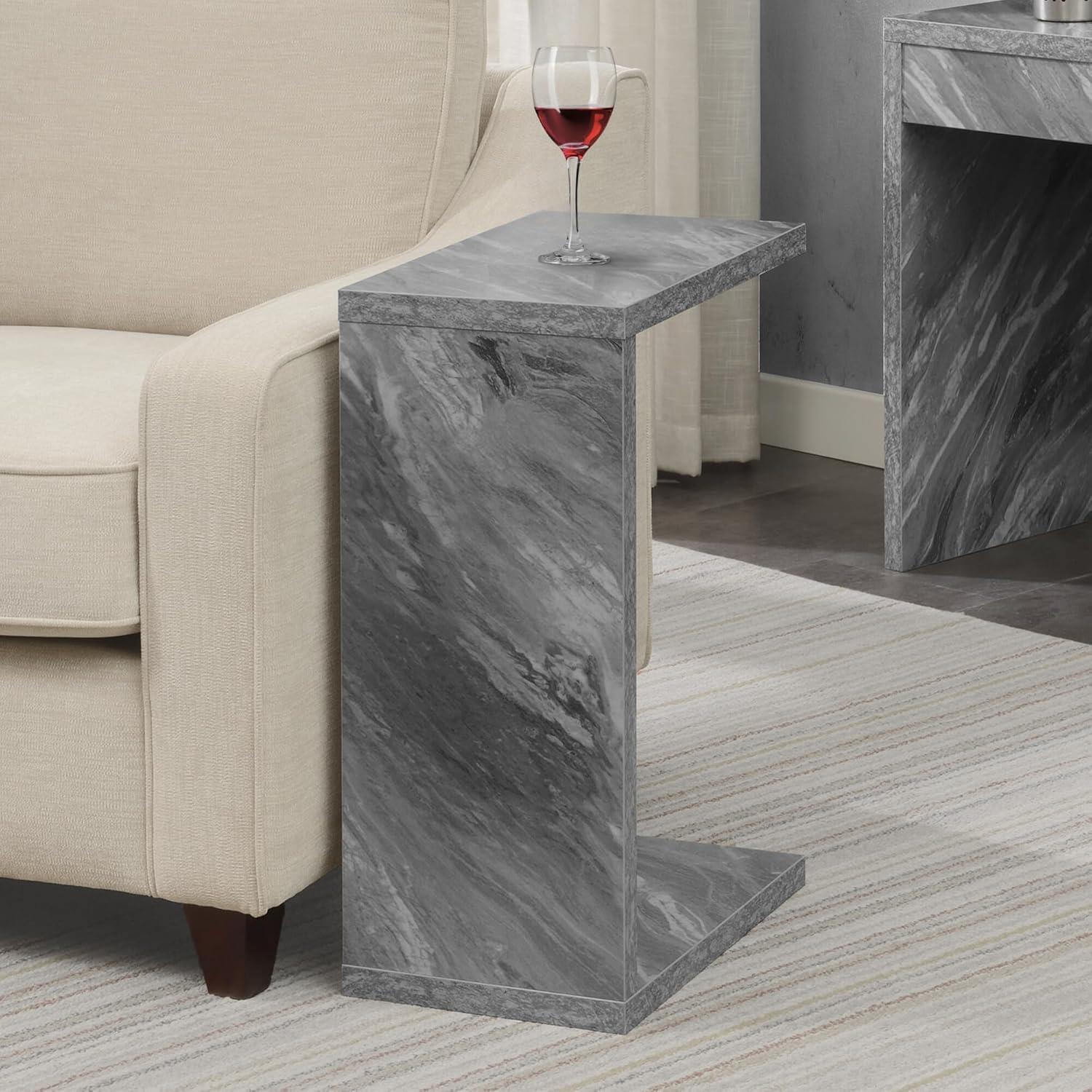 Convenience Concepts Northfield Admiral C End Table, Gray Faux Marble