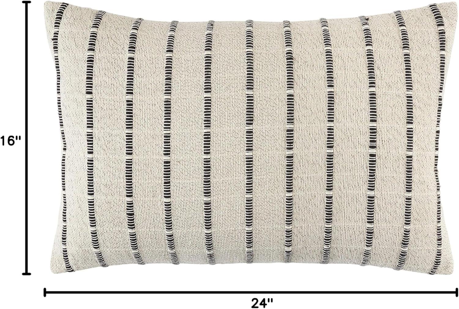 Saro Coralee Collection Striped Cotton Throw Pillow