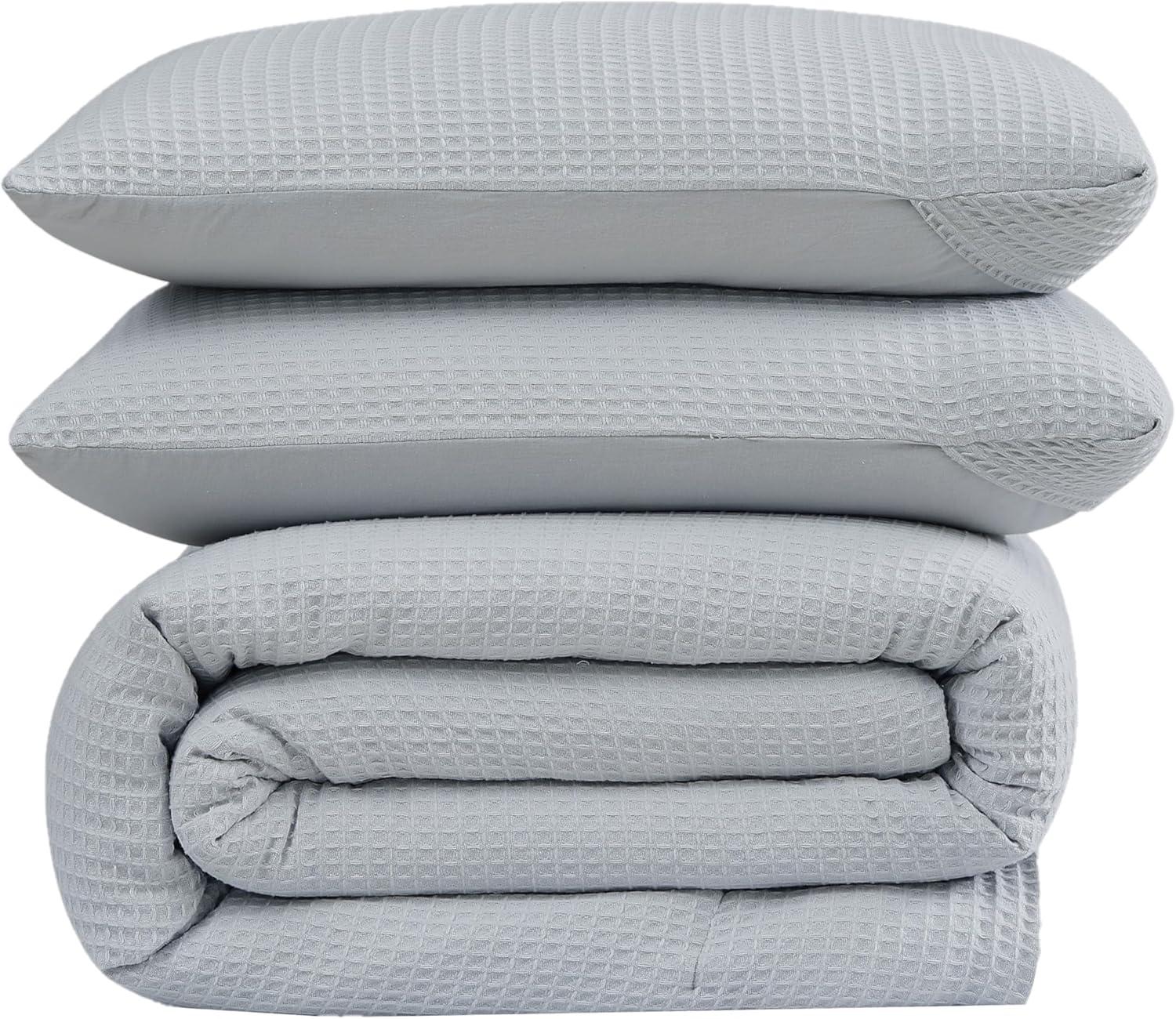 Cannon 2pc Twin/Twin XL Heritage Cotton Waffle Comforter Set Gray