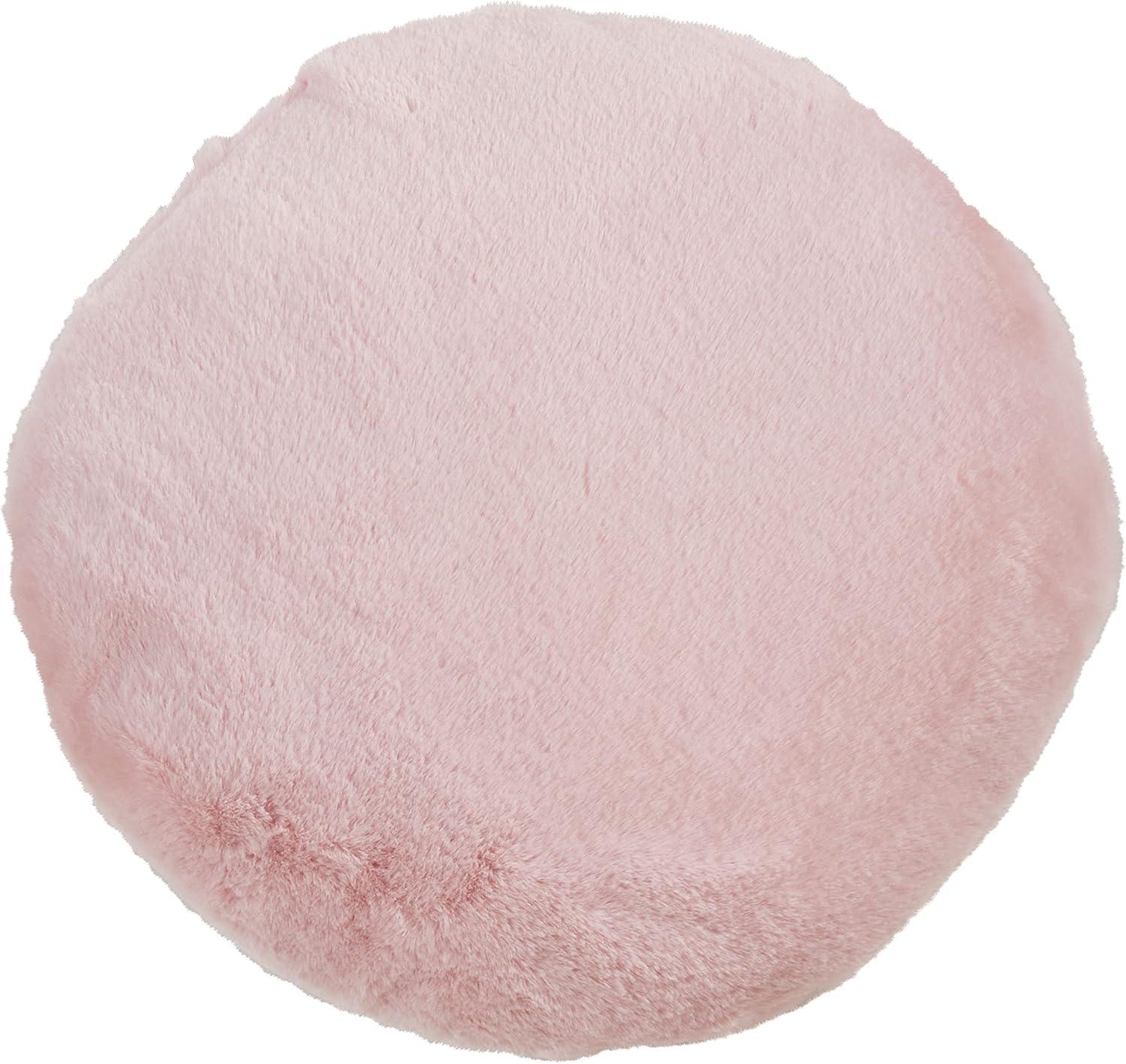Saro Faux Rabbit Fur Collection Reversible Throw Pillow