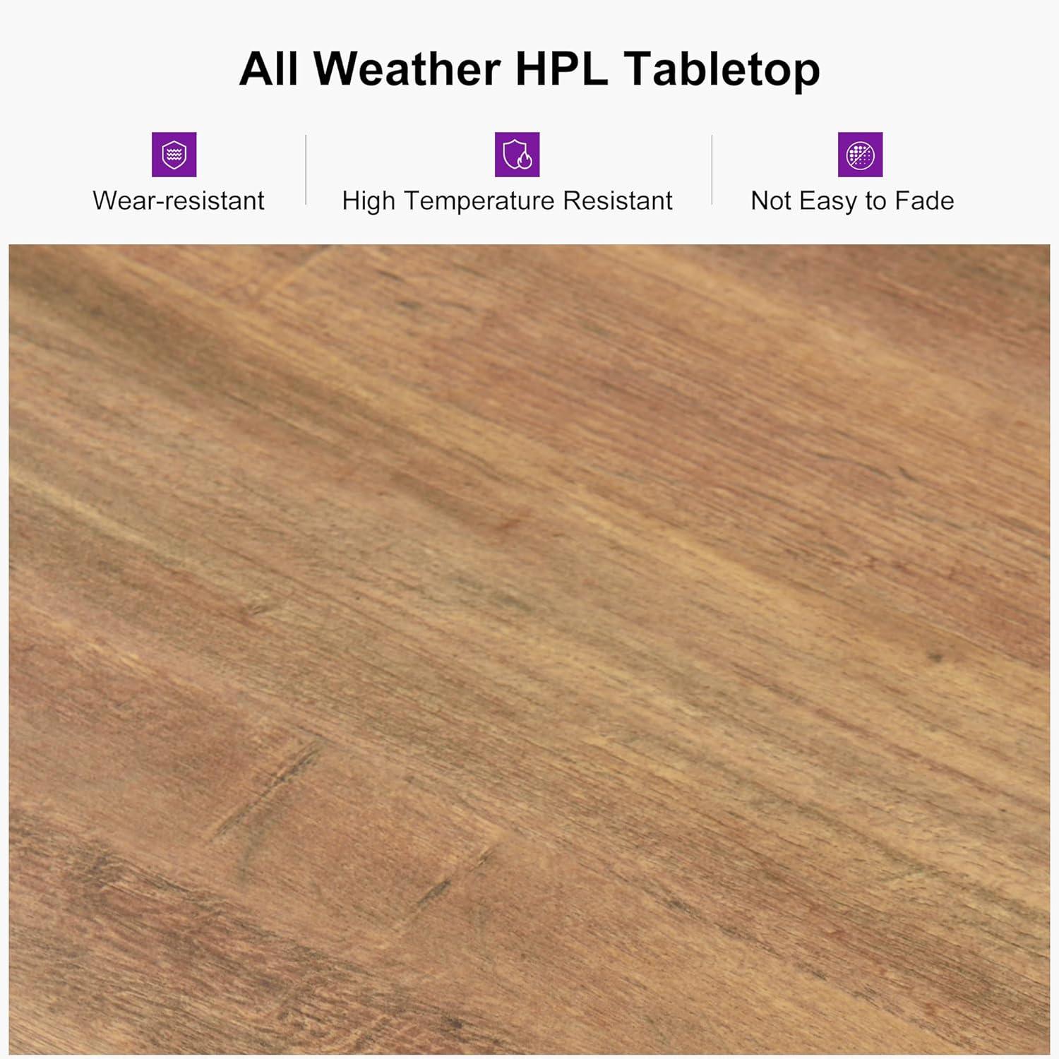 PURPLE LEAF 7 Pieces Patio Dining Set Aluminum Rectangular Table and Wicker Chairs with Cushions for Kitchen Porch Garden Modern Outdoor Furniture Sets, Beige and Dark Grey