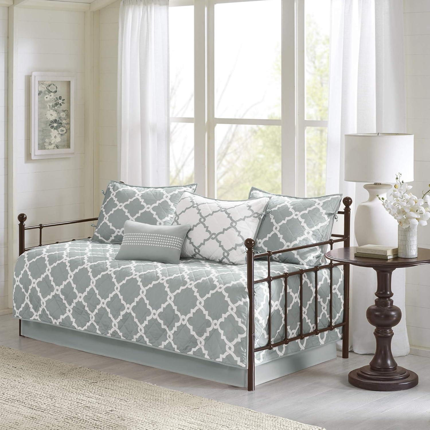 Gray Reversible 6-Piece Daybed Bedding Set with Shams