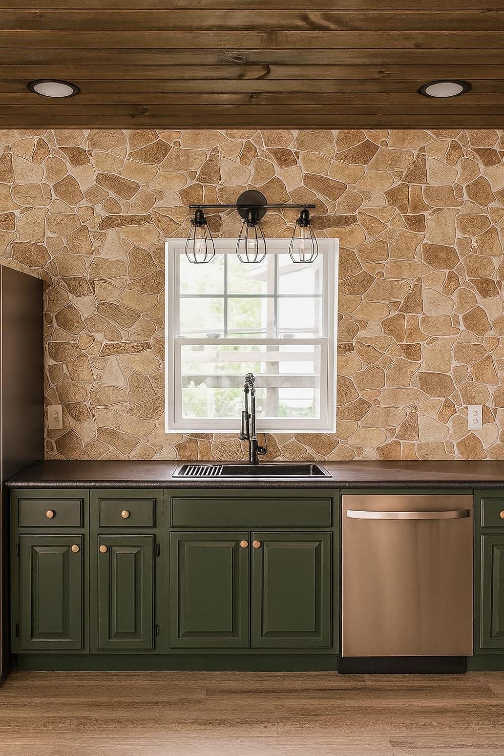 Adarrion Retro-Art 3D Wall Panels | Wild Stone | 38.7" x 25" | 33.59 sq.ft