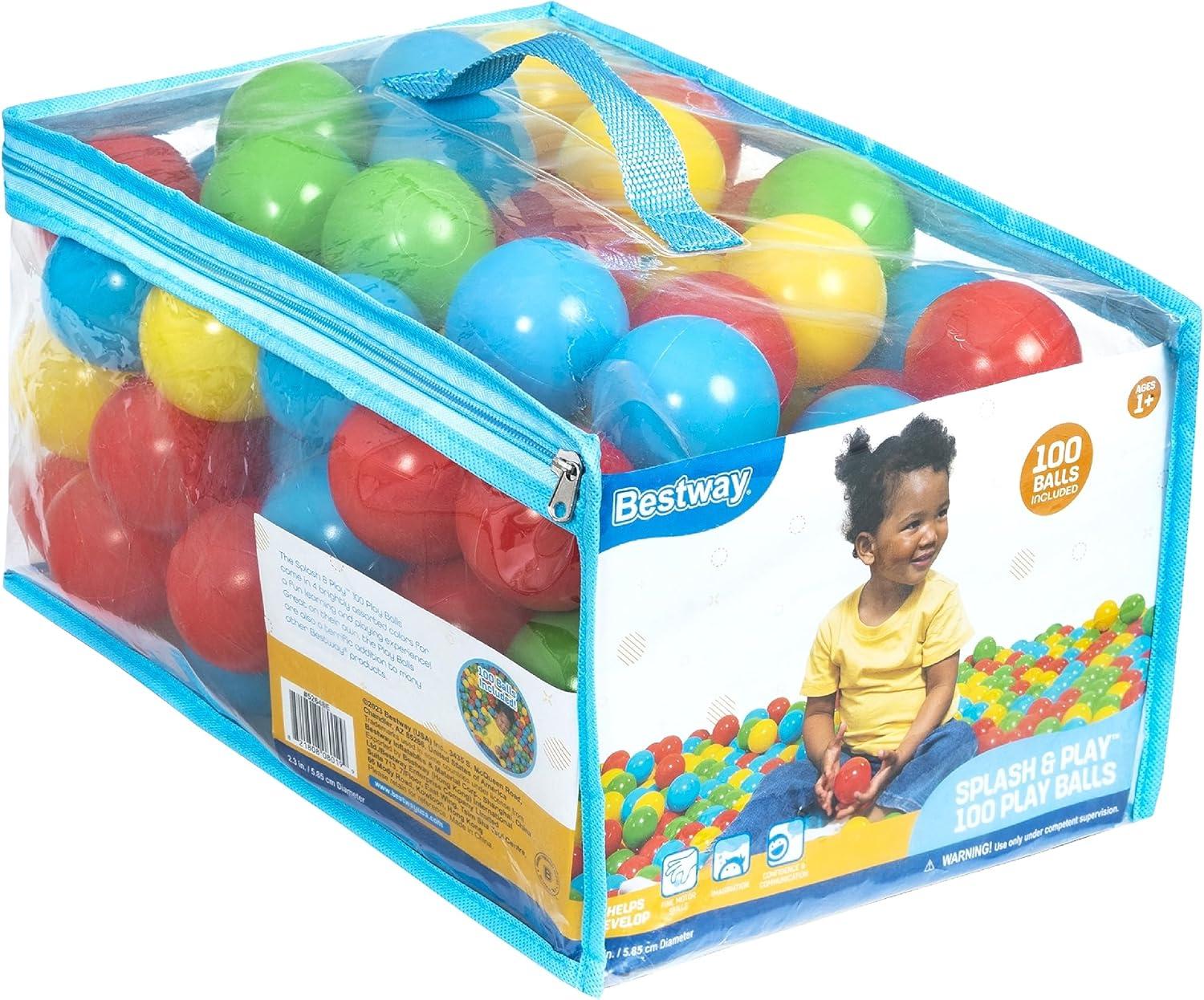 Bestway Splash & Play – 100 Bright Color Toy Balls for Pits, Pools & Games