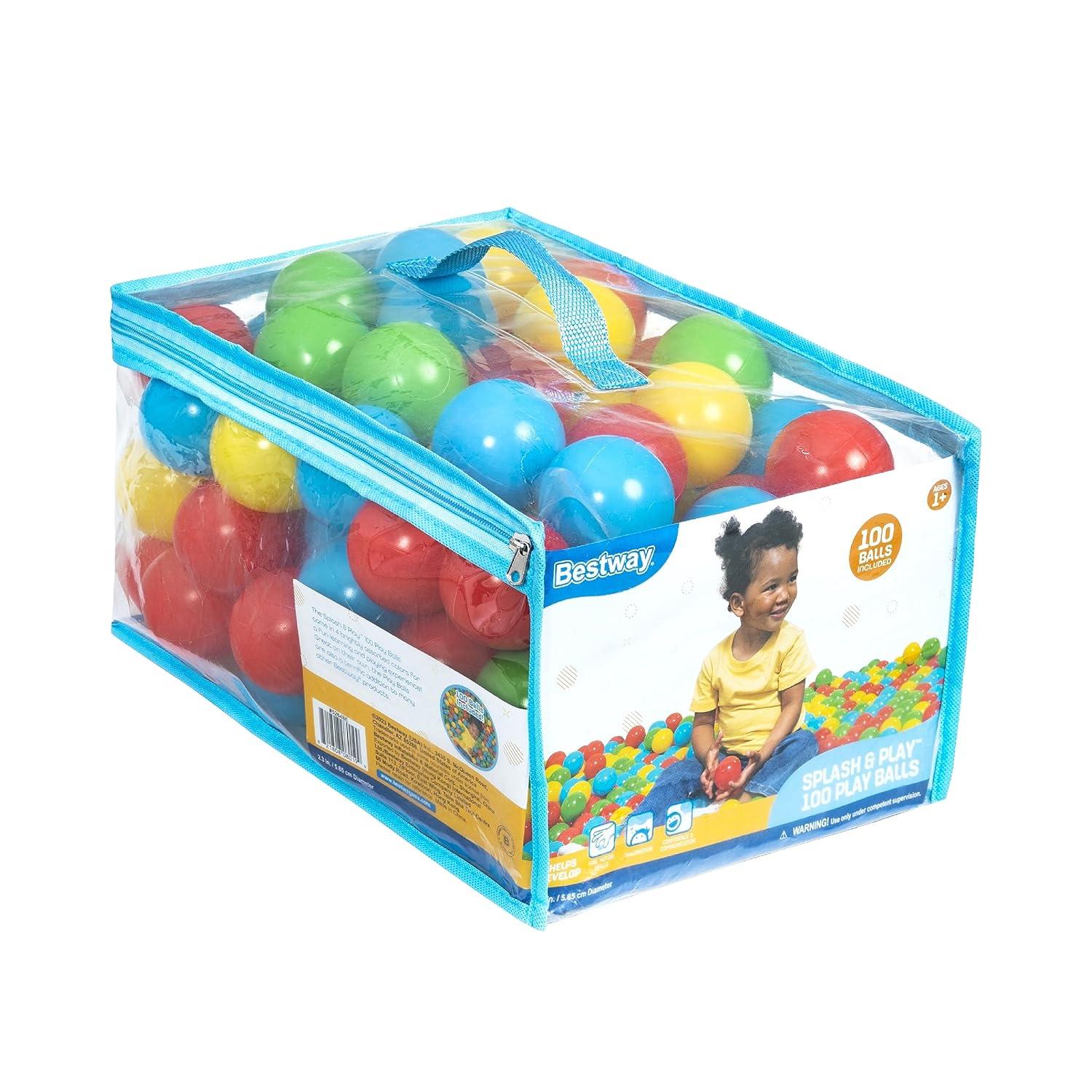Bestway Splash & Play – 100 Bright Color Toy Balls for Pits, Pools & Games