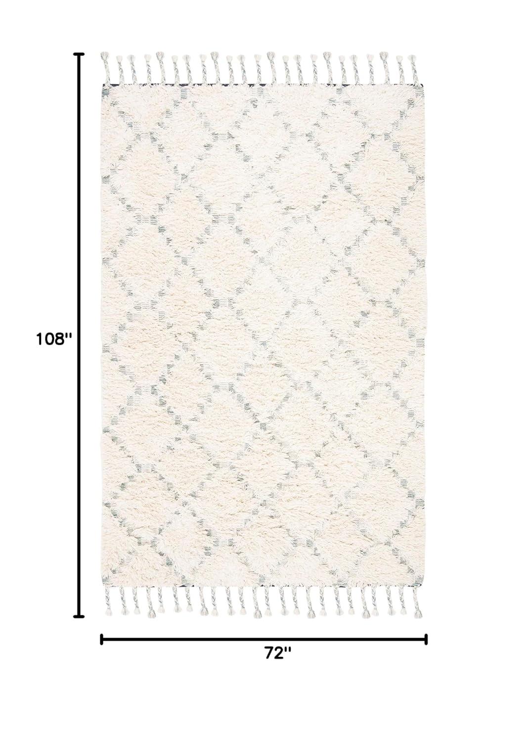 SAFAVIEH Kenya Natalie Geometric Area Rug, Blue/Ivory, 6' x 9'