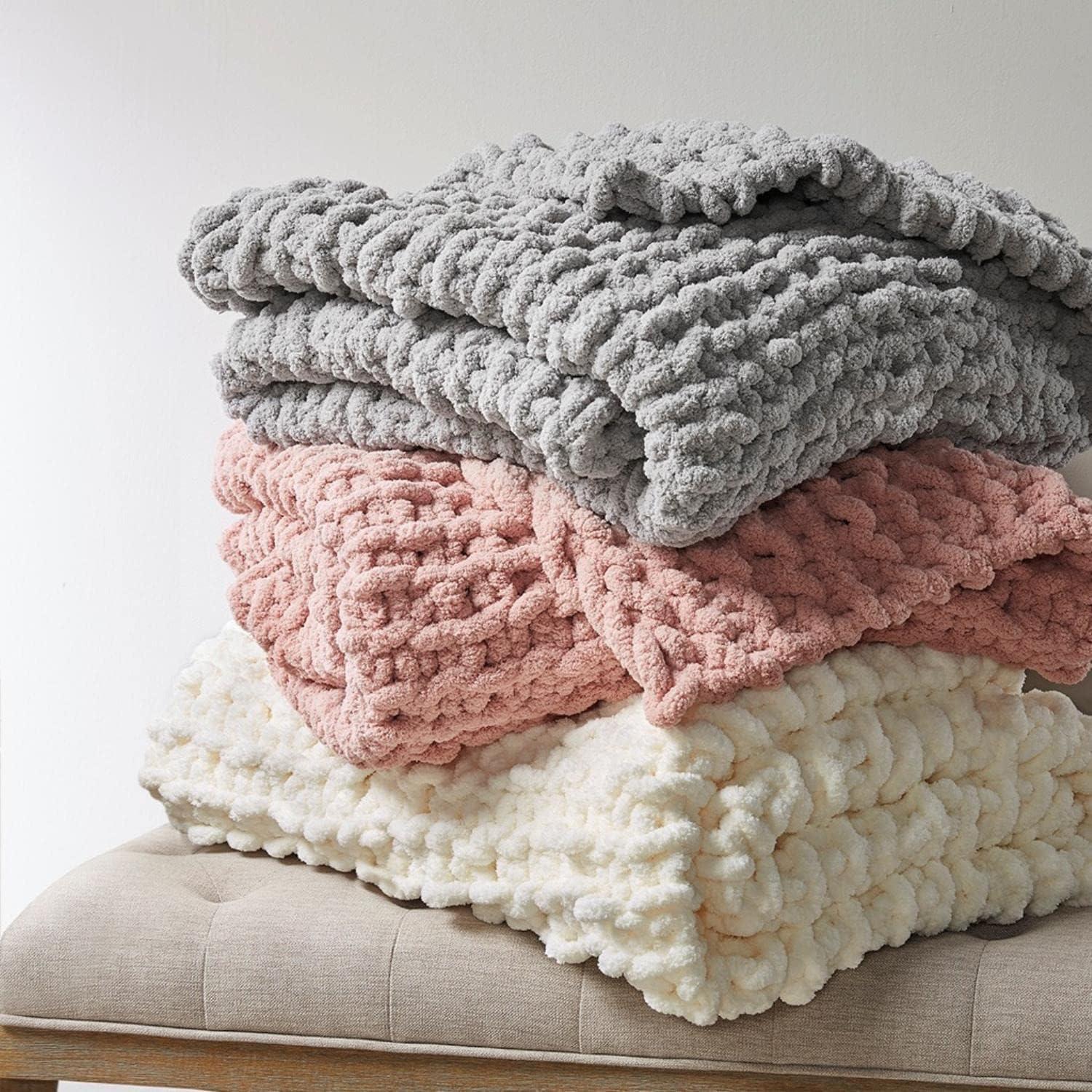 50"x60" Chenille Chunky Knit Throw Blanket - Madison Park