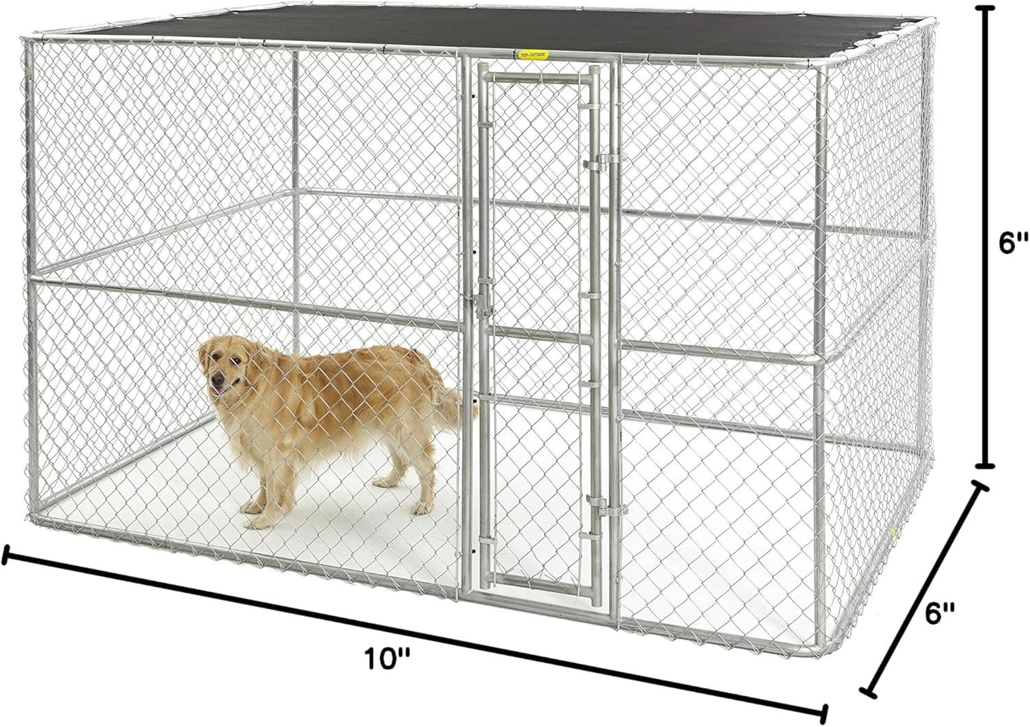 MidWest K9 Dog Kennel, Includes Sunscreen Cover, 10 x 6 x 6 feet