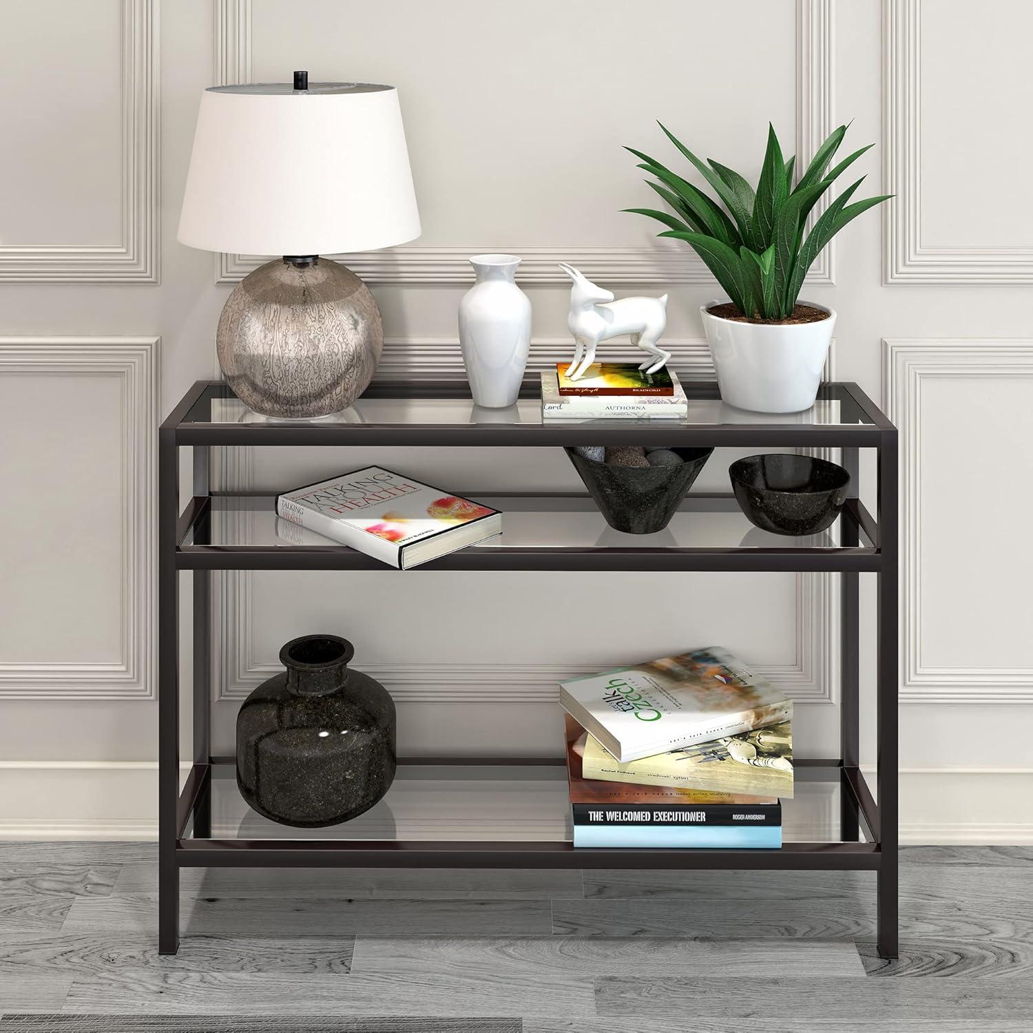 30' Metal Console Table in Black - Henn&Hart