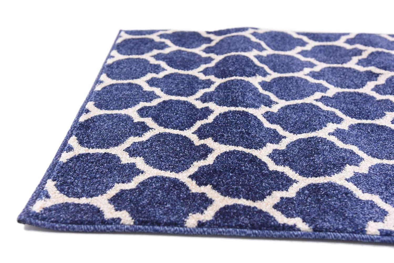 Unique Loom 2' 7 x 16' 5 Trellis Philadelphia Dark Blue Area Rug