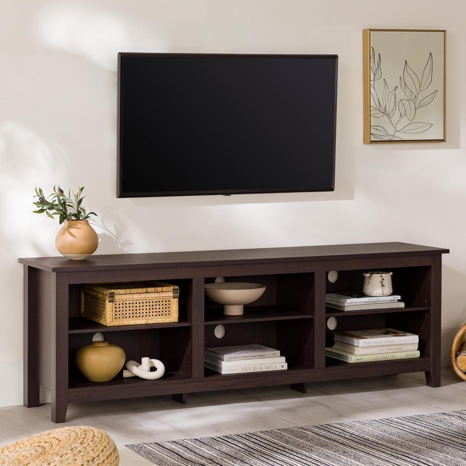 Essential 70" Rustic MDF Wood TV Stand - Espresso