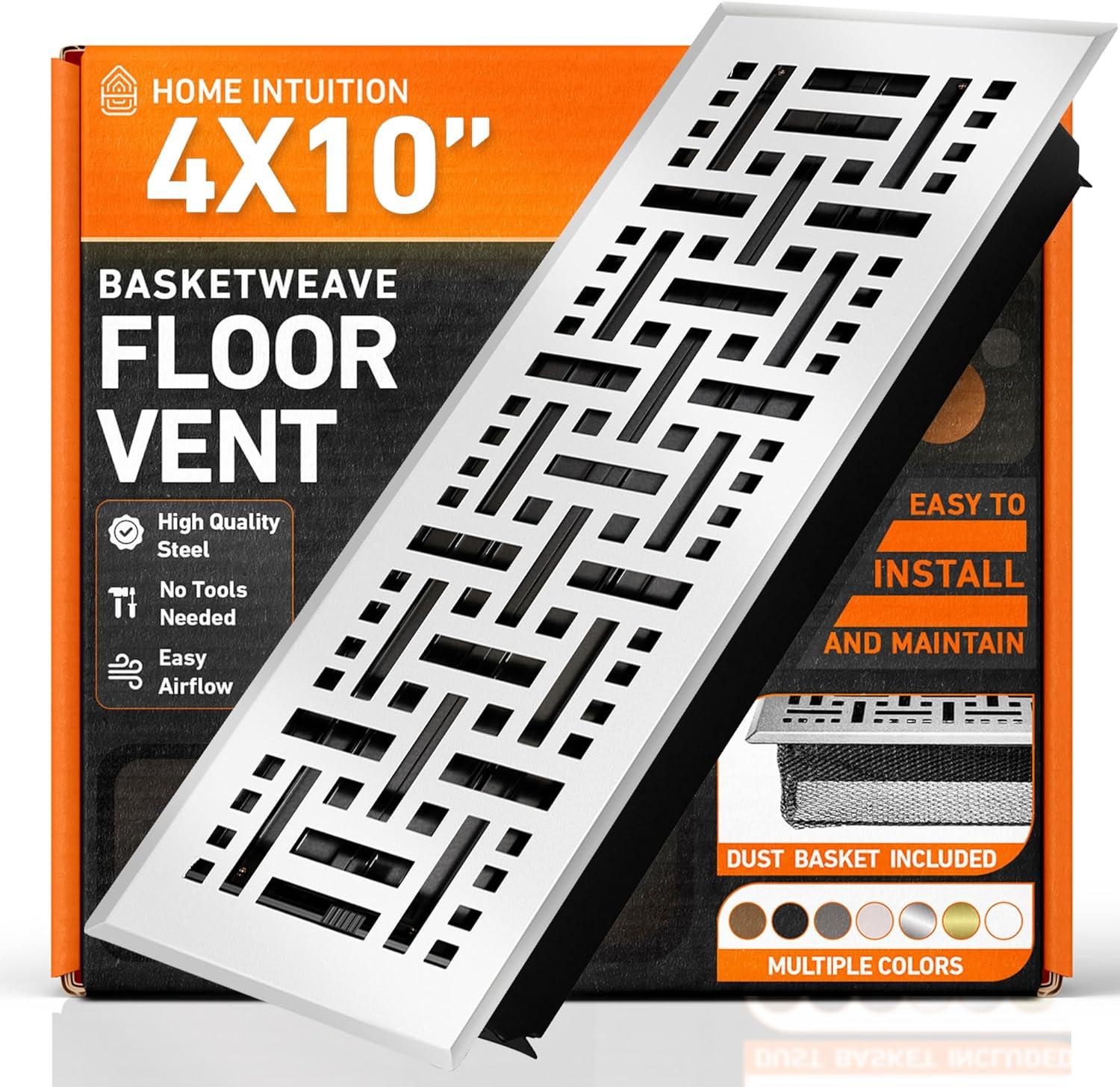 Home Intuition Basketweave Floor Vent Cover Register With Mesh Net