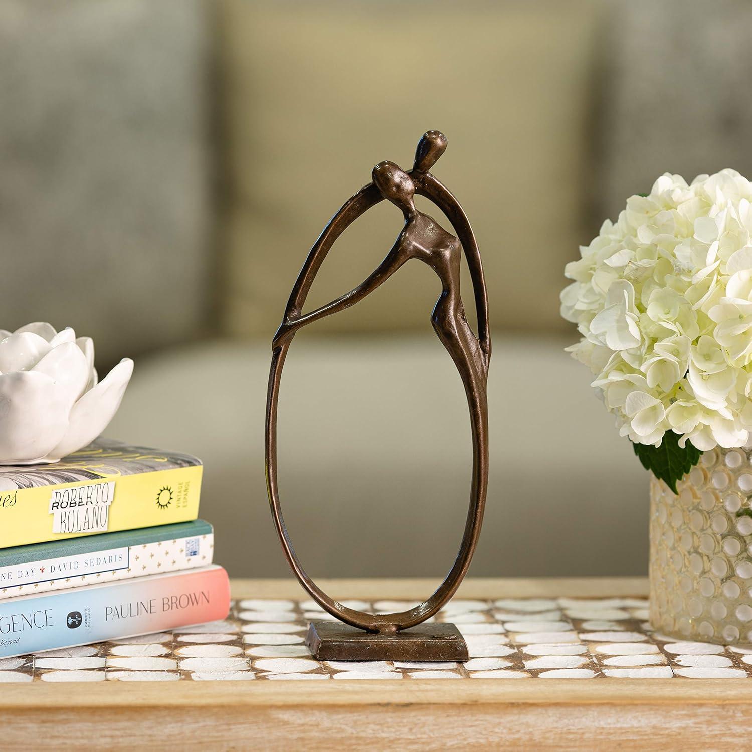 Bronze Circle of Love Sculpture for Home Decor