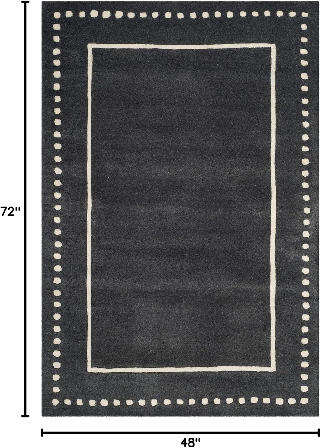 Bella BEL151 Hand Tufted Area Rug - Dark Grey/Ivory - 4'x6' - Safavieh.