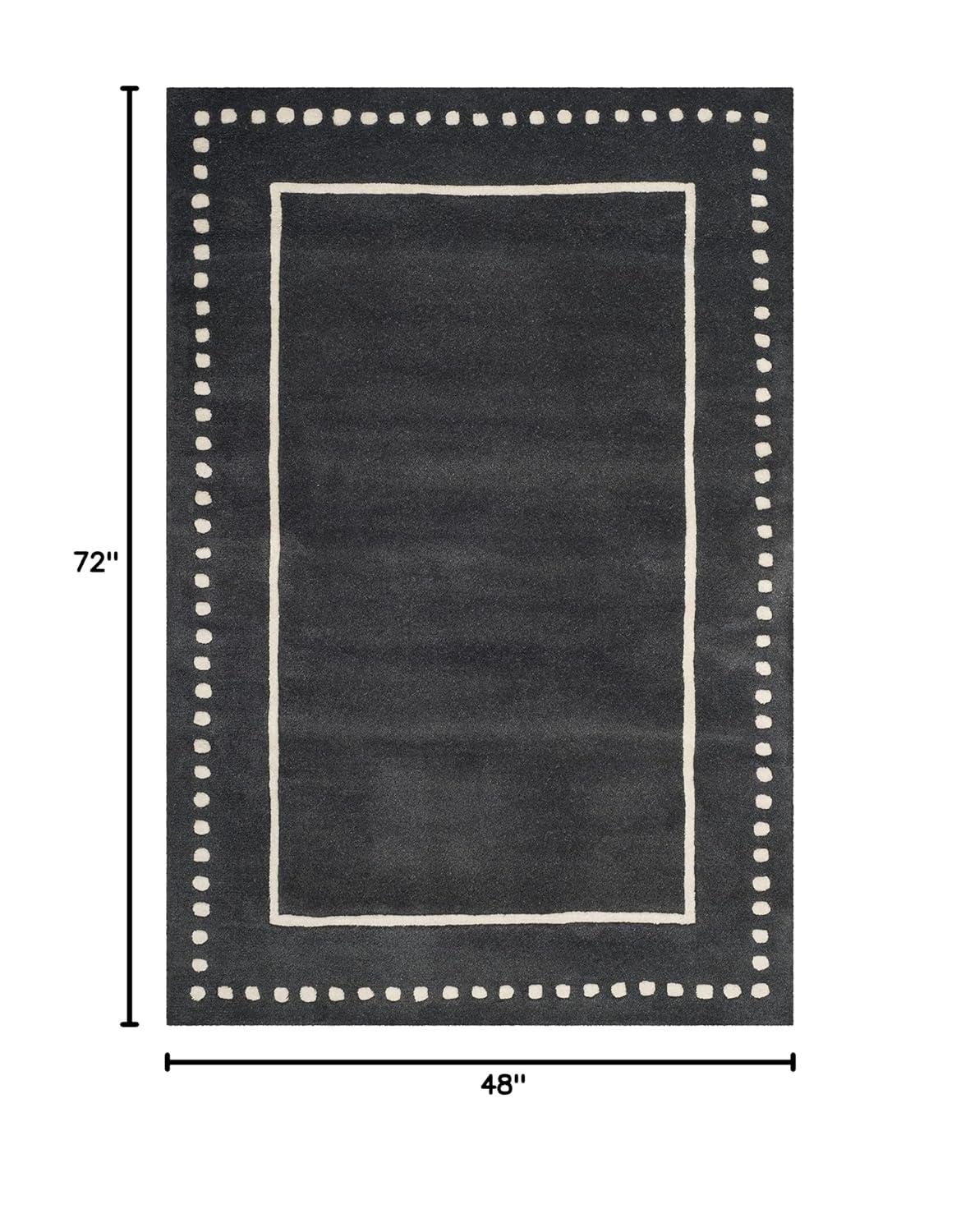 Bella BEL151 Hand Tufted Area Rug - Dark Grey/Ivory - 4'x6' - Safavieh.