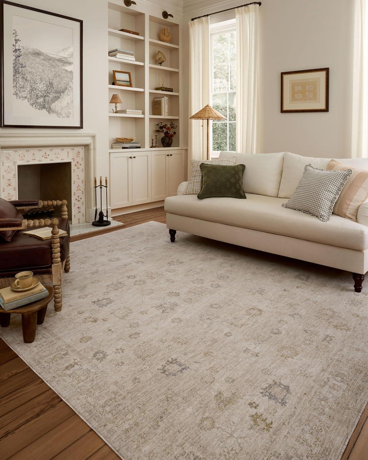 Louisa Oatmeal Stone Rectangular Easy Care Area Rug