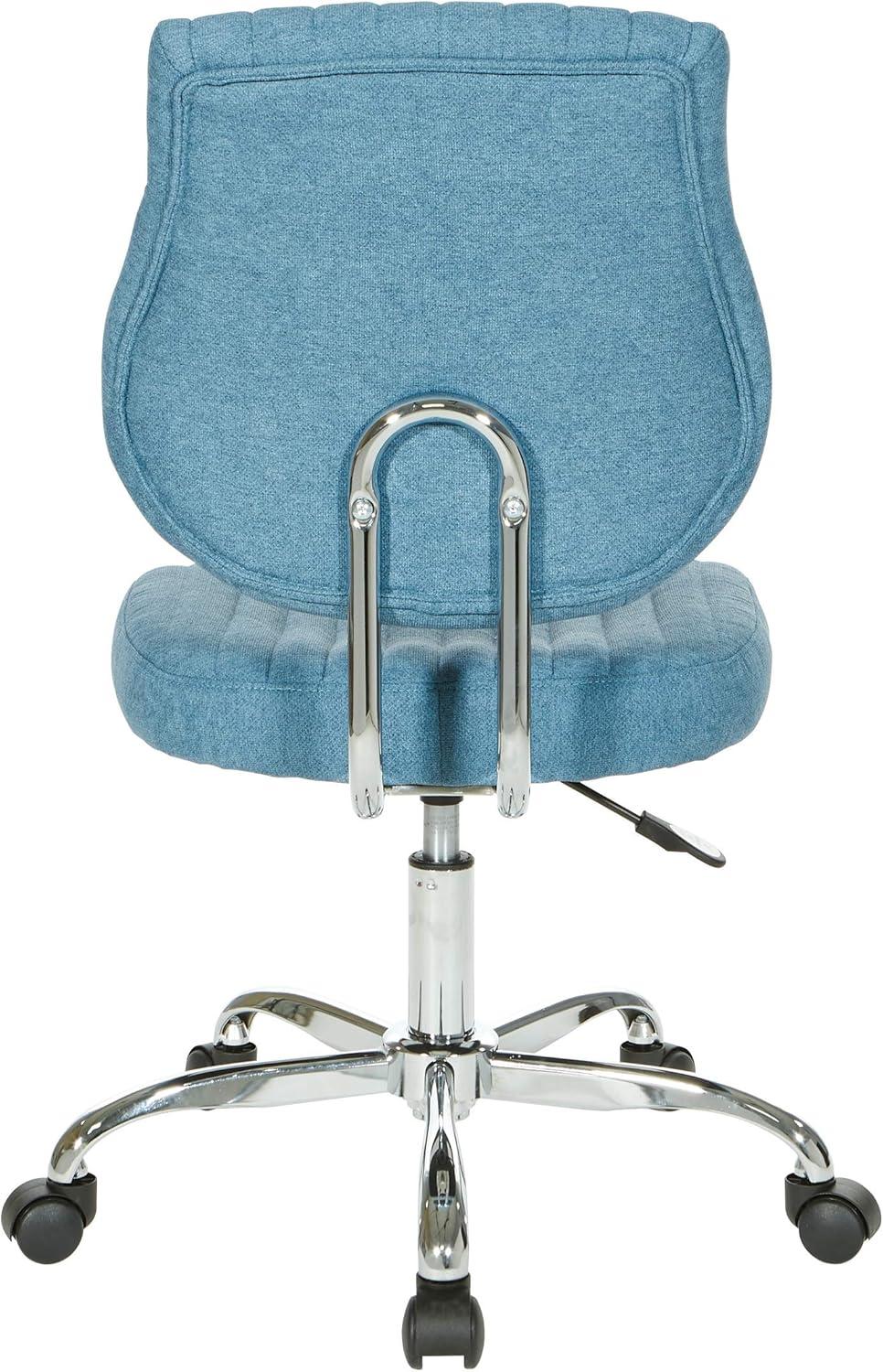 Sunnydale Office Chair in Sky Blue Fabric with Chrome Base