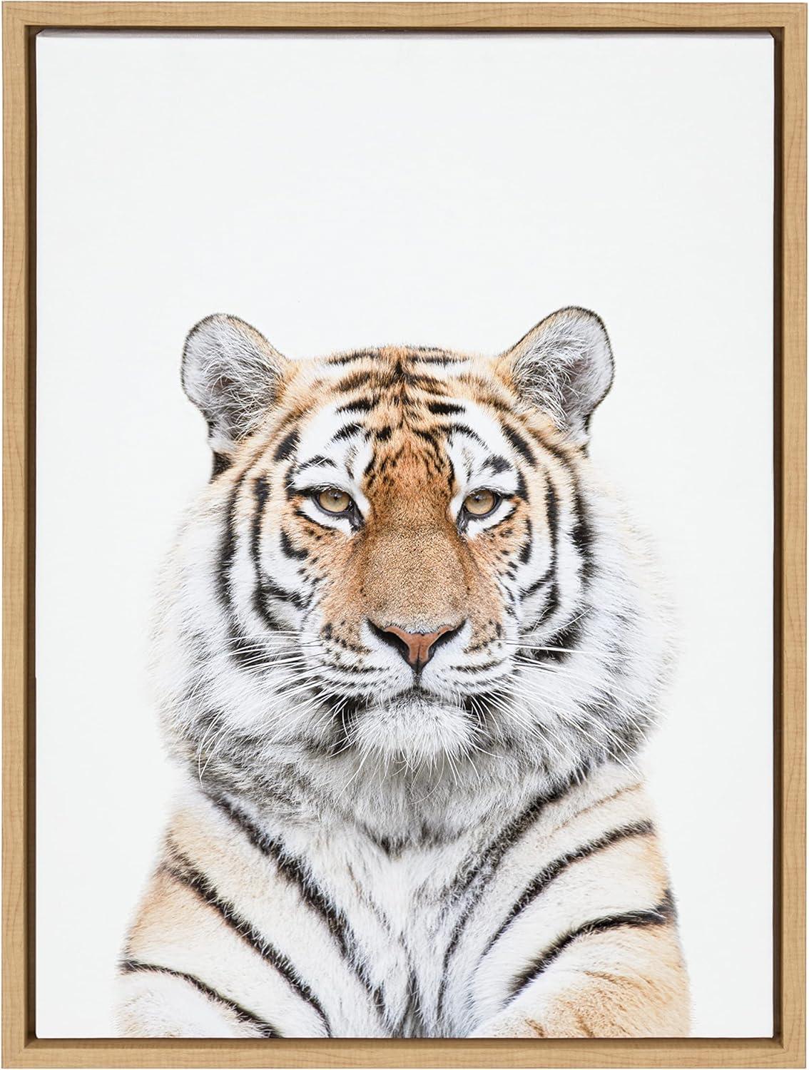 18" x 24" Sylvie Tiger Portrait Framed Canvas by Amy Peterson Art Studio - Kate & Laurel All Things Decor