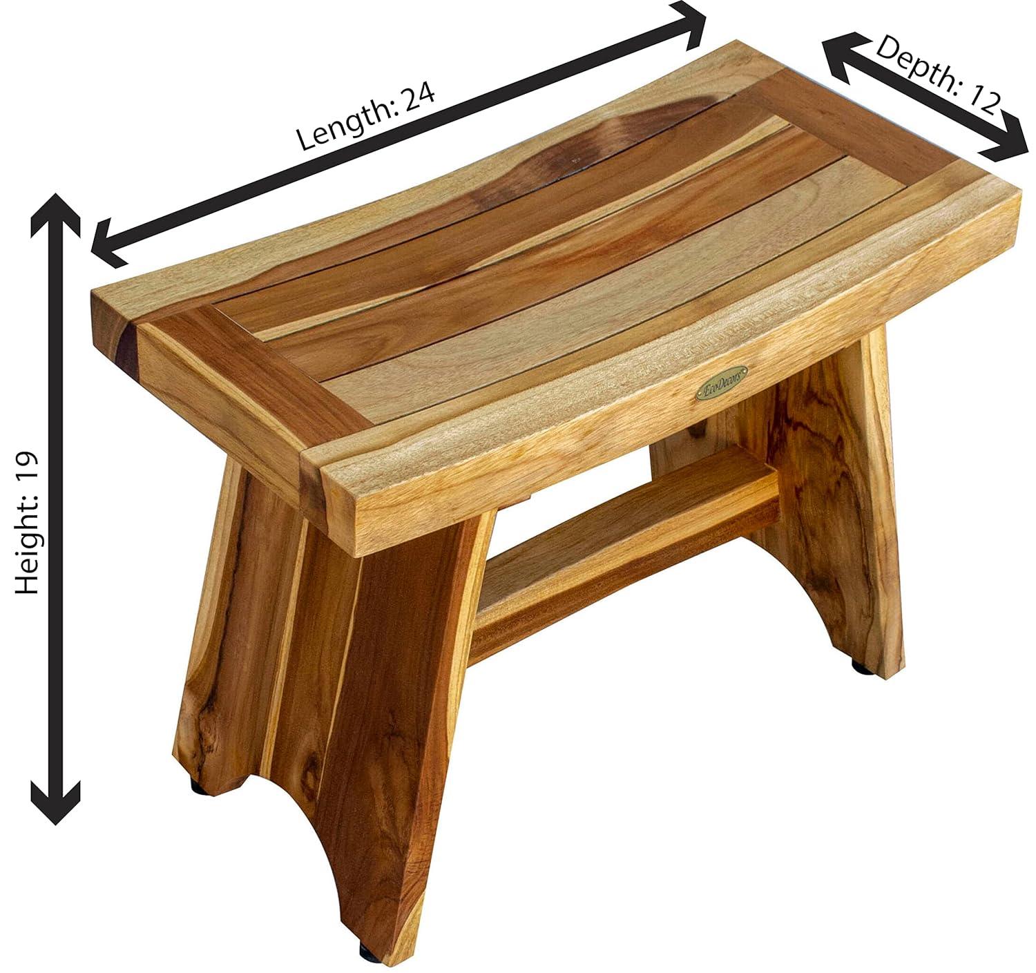 EcoDecors EarthyTeak - Serenity 24'' W Teak Shower Bench