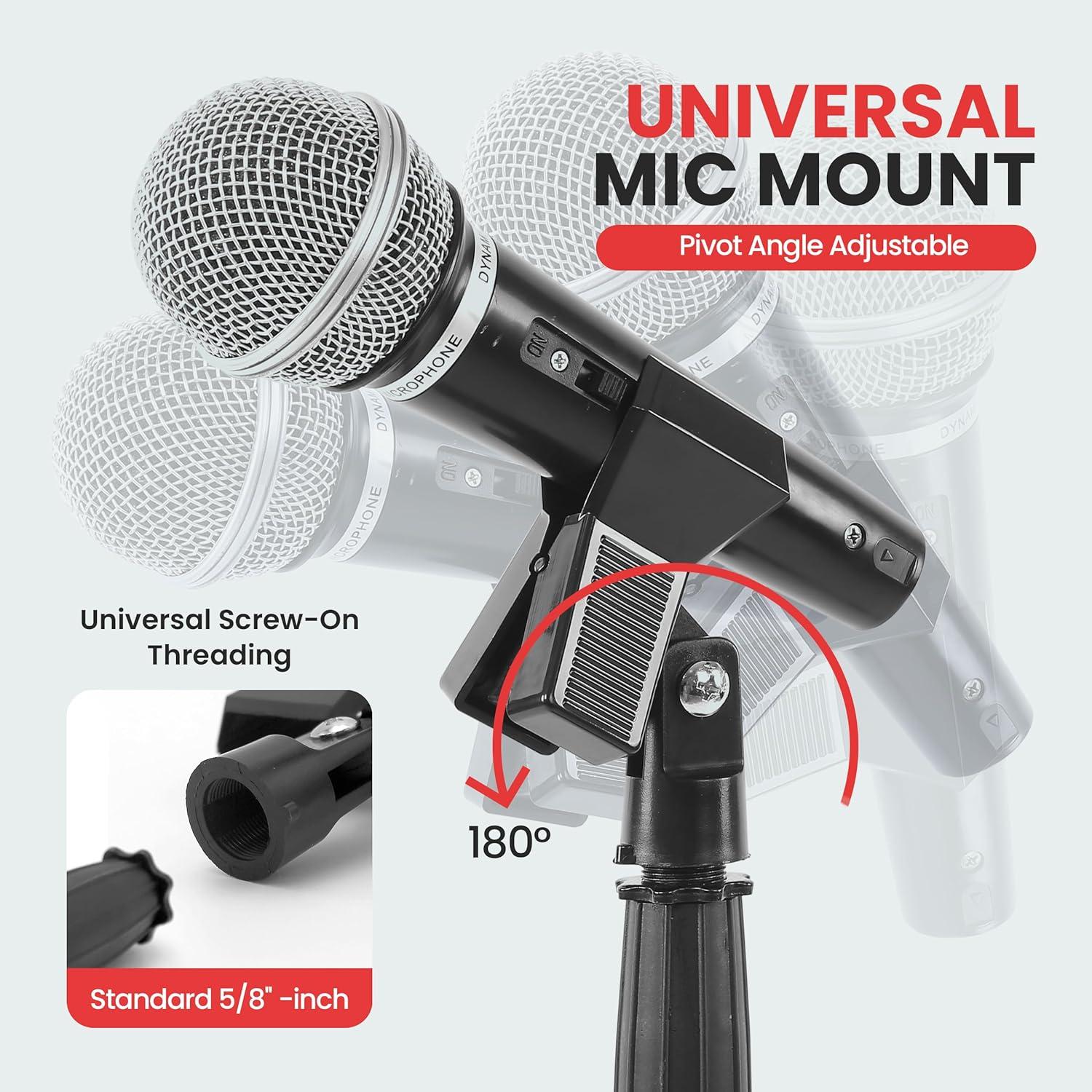 Pyle 2 - Pc Universal Compact Base Microphone Stand - Black