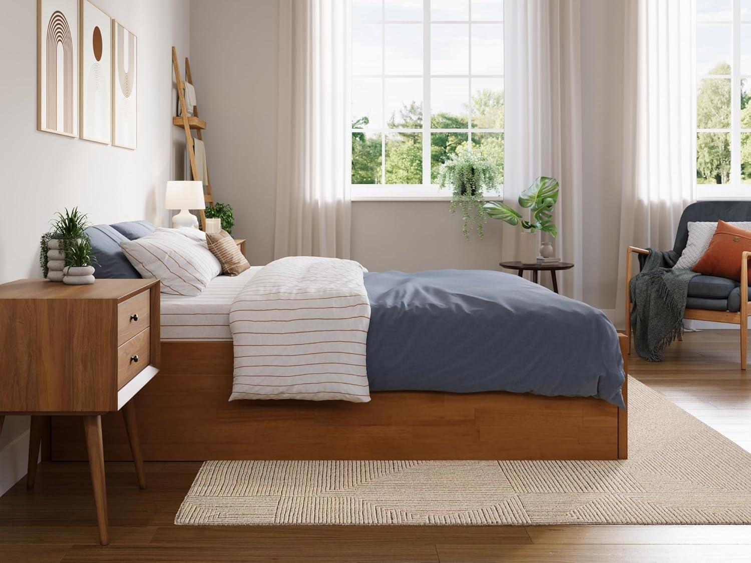 Solid Wood Platform Storage Bed