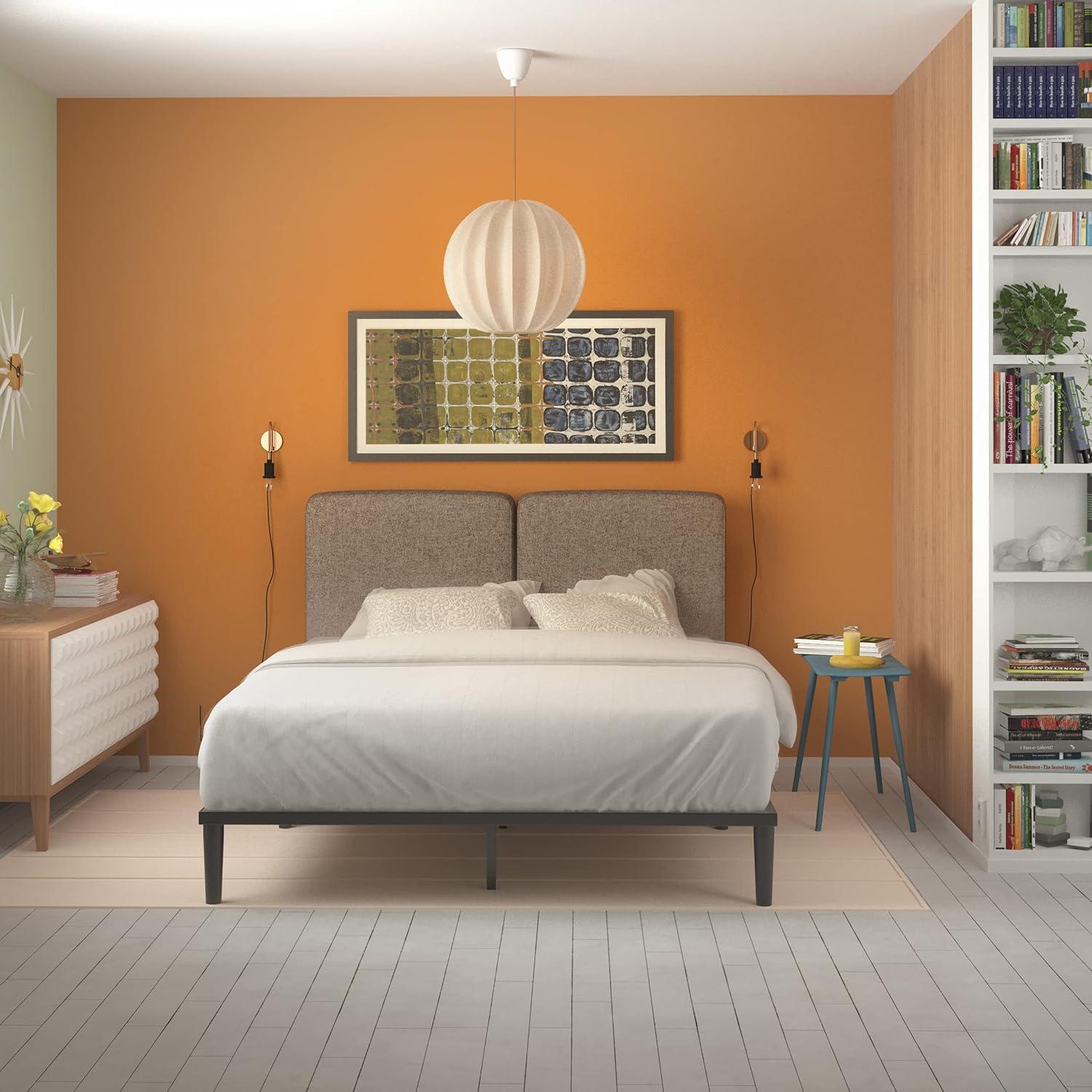 Zinus Parker Metal Platform Bed, Charcoal, Twin