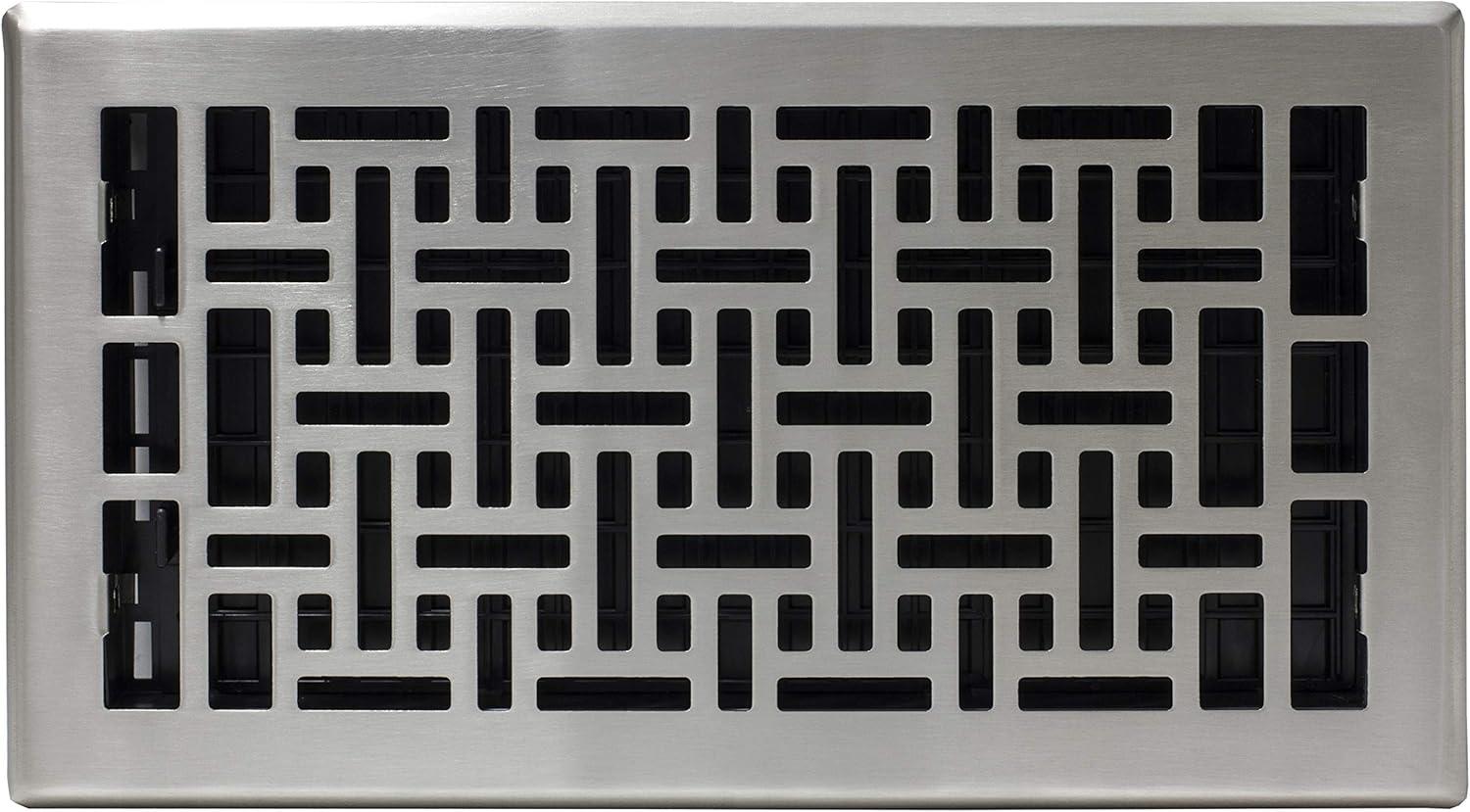 Decor Grates AJH612-NKL Oriental Floor Register, 6-Inch by 12-Inch, Nickel