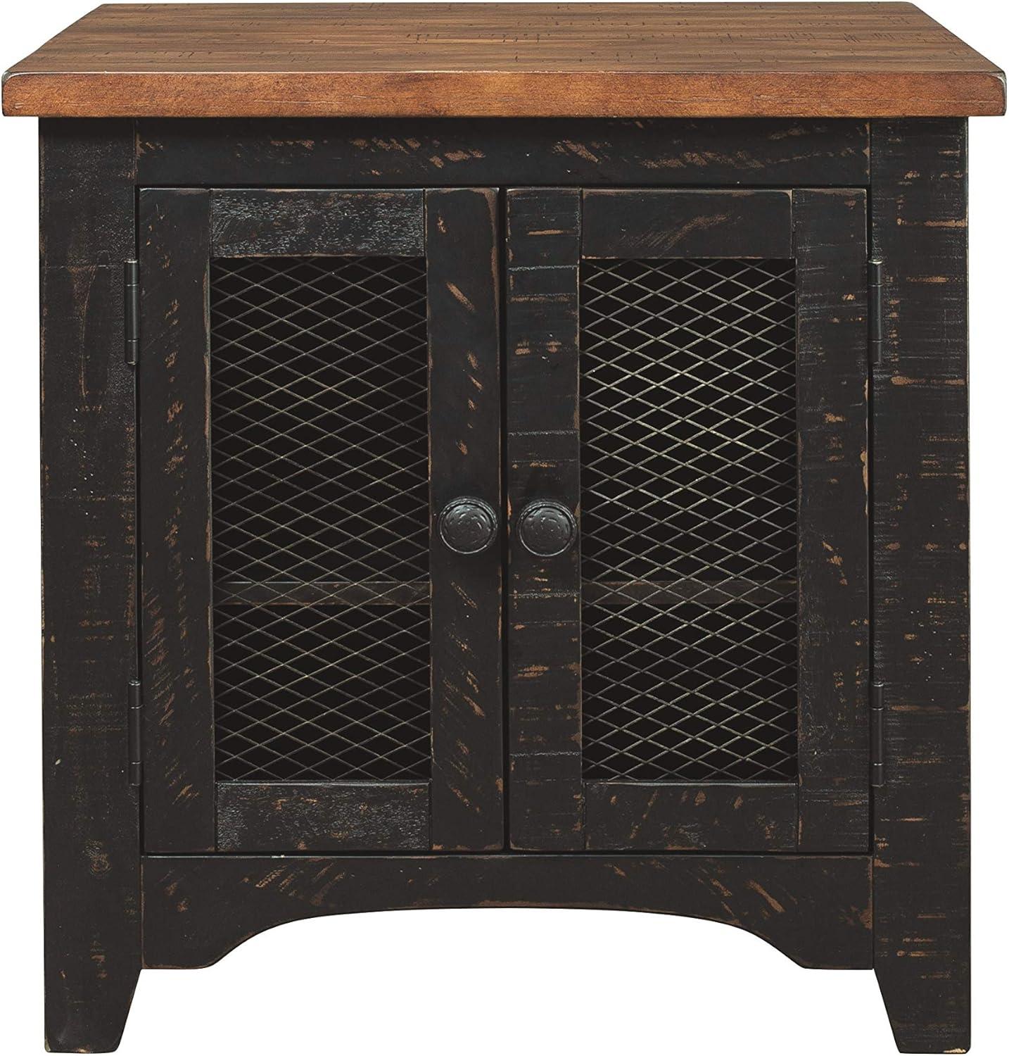 Signature Design By Ashley Valebeck Casual Rectangular End Table Black/Brown