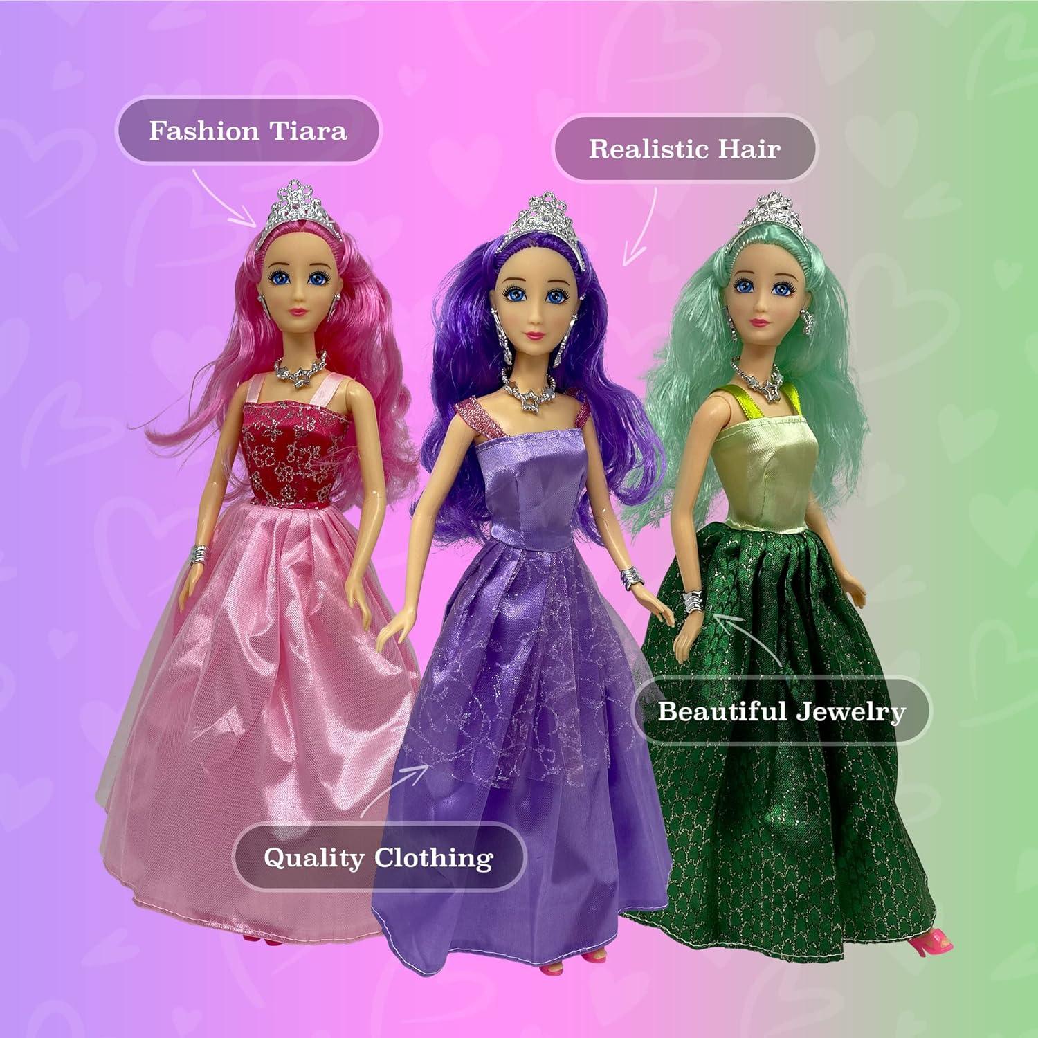 The New York Doll Collection 11.5 Inch Princess Dolls Pack