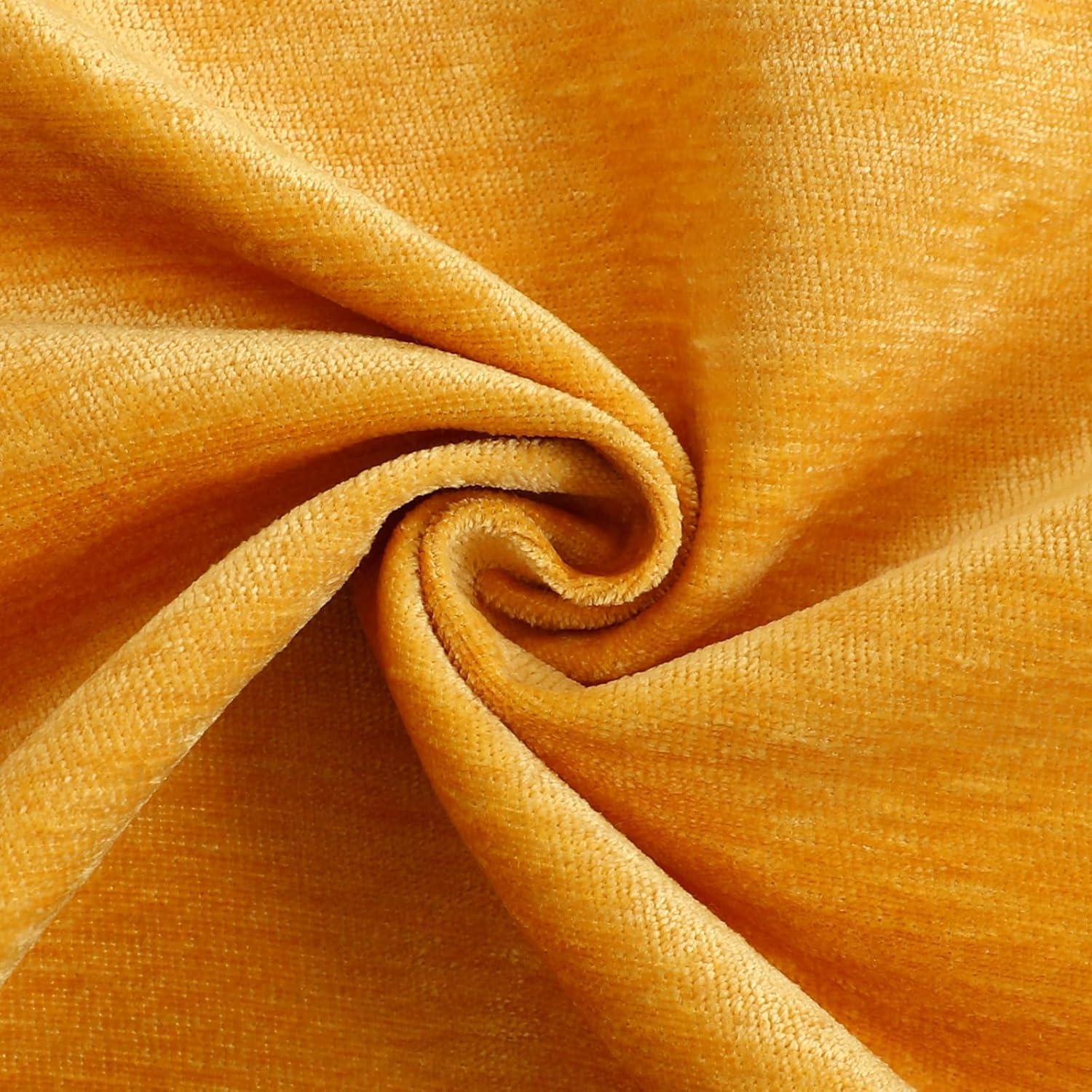 MAXAYA Set Of 2 Mustard Yellow Pillow Covers 18X18 Inch Rustic ...