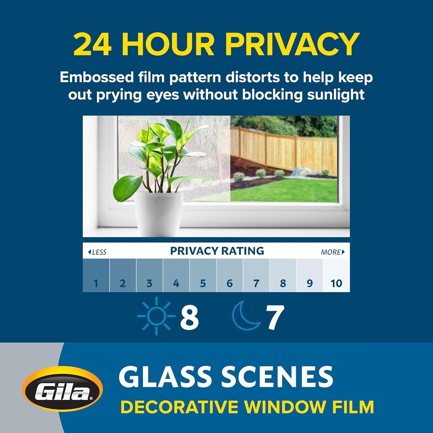 Crackled Glass Decorative Static Cling Window Film, 36 x 78 Inches