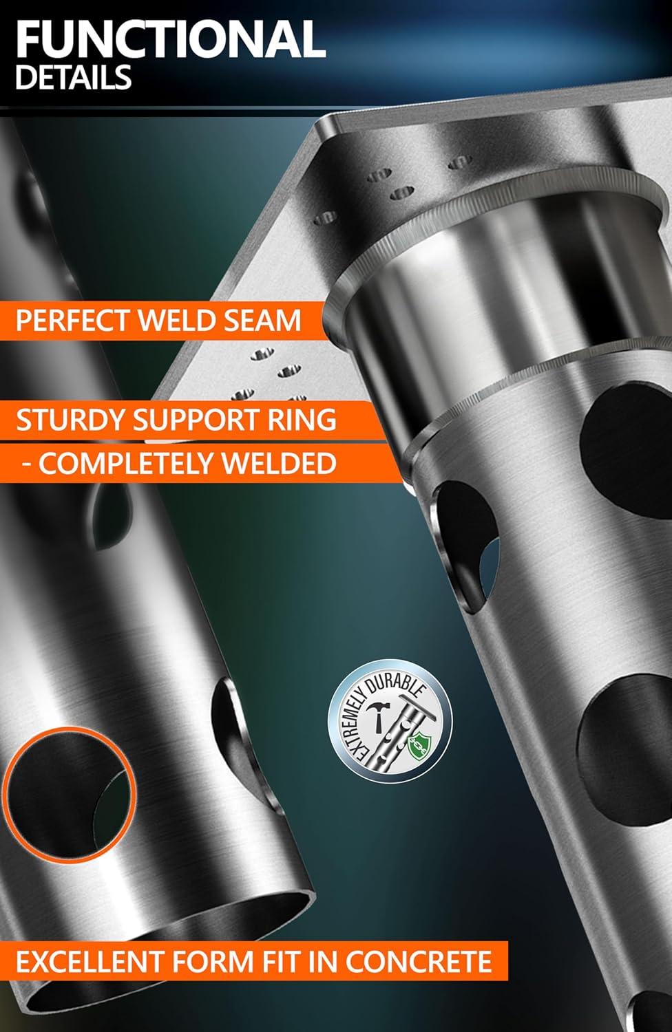 In-ground umbrella base - In Ground umbrella holder, stainless steel - Parasol stand outdoor base, high load capacity and durable quality