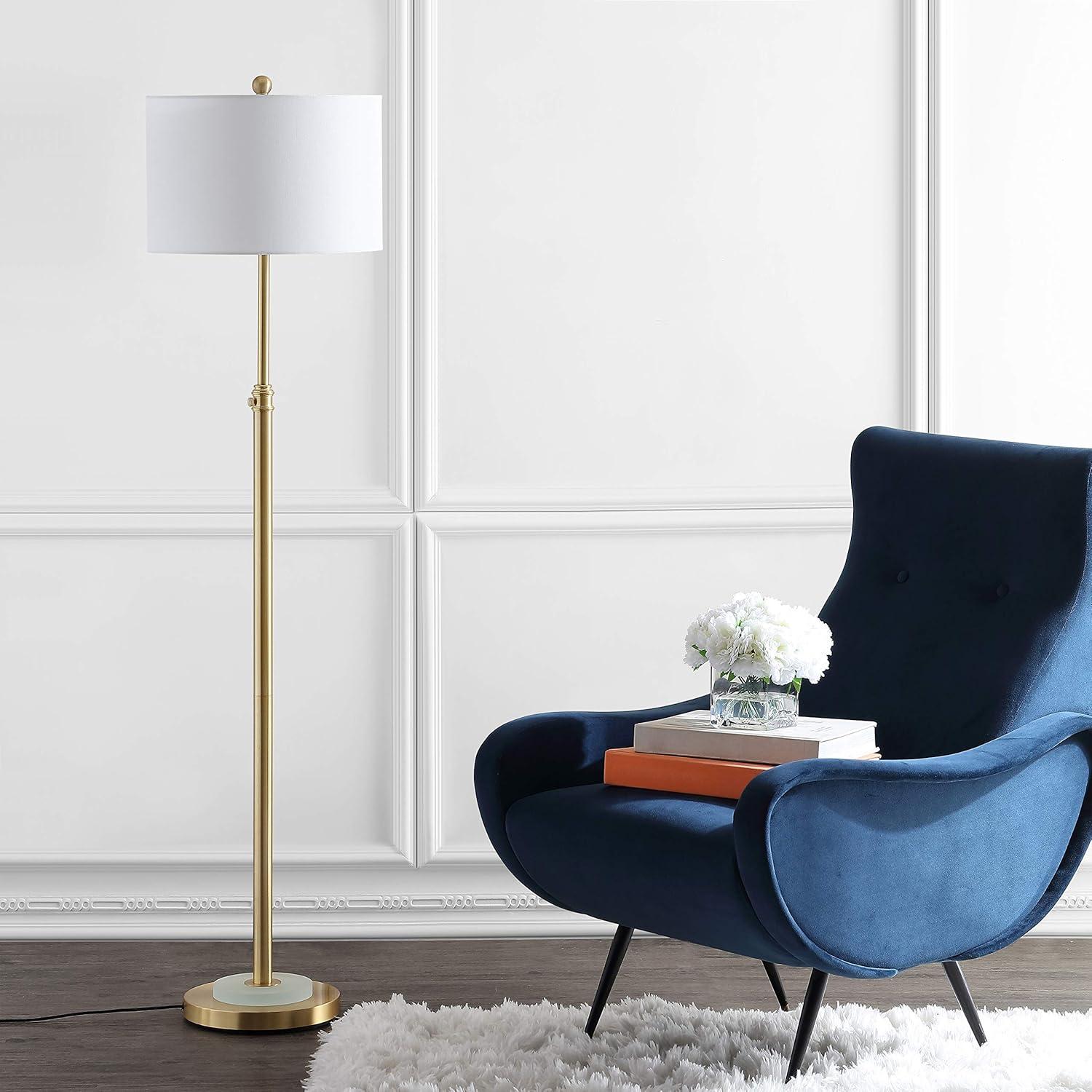 Pierson Floor Lamp - Brass Gold/Frost White - Safavieh