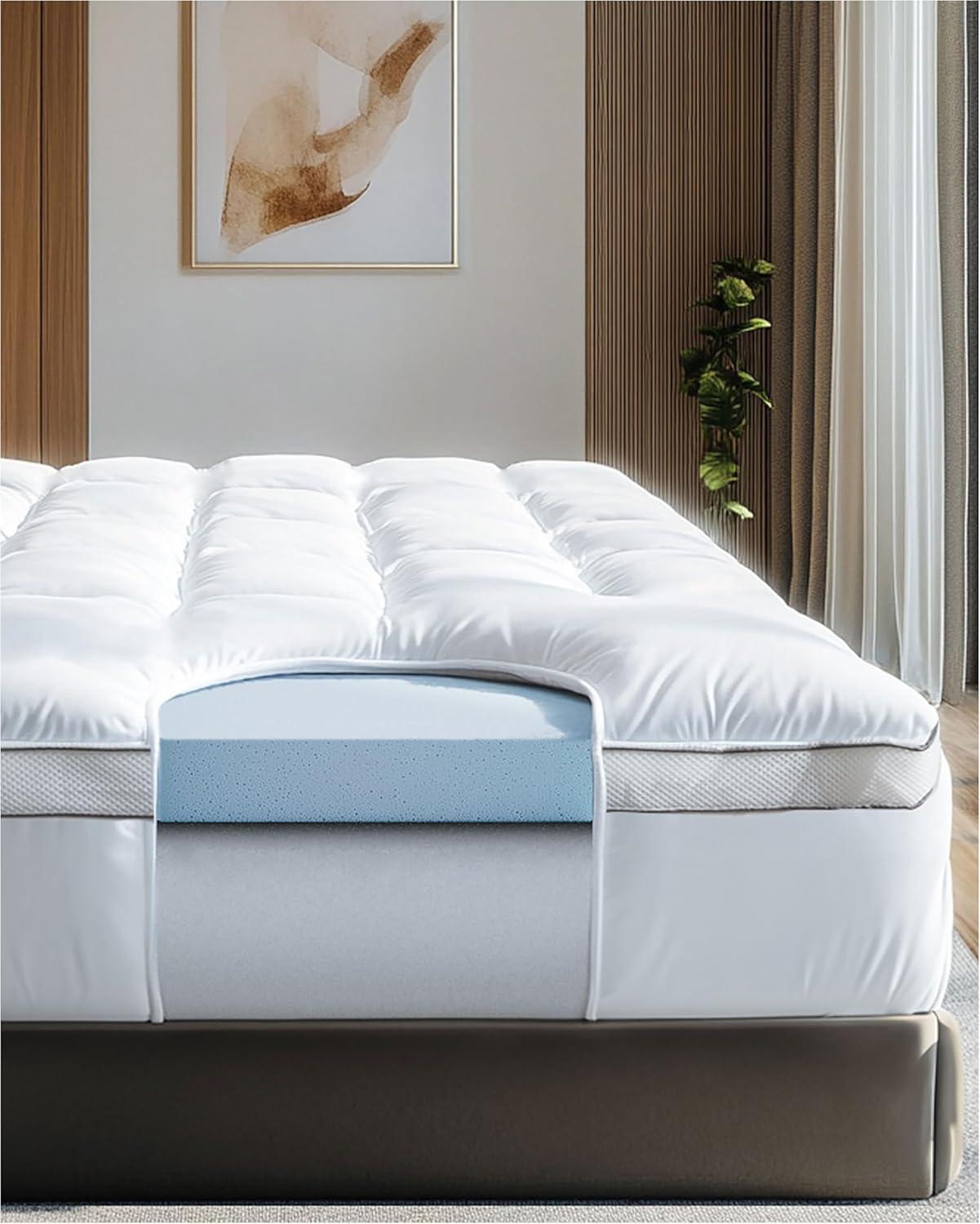 Mattress Topper - 4 Inch - CertiPUR-US Certified Gel Memory Foam - Hybrid Lux Dual Layer by Viscosoft  Twin XL
