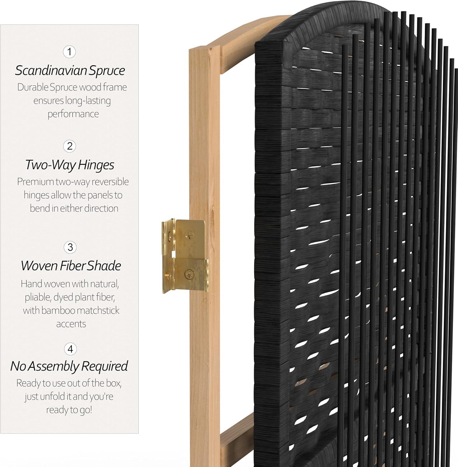 Oriental Furniture 6 ft. Tall Diamond Weave Room Divider - Natural - 3 Panel