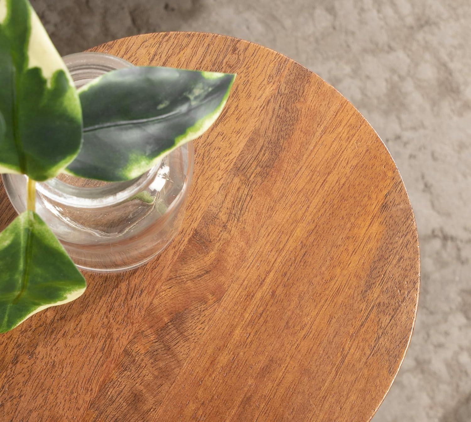 Kate and Laurel Dahl Wood Drink Table, 12x12x23, Walnut Brown
