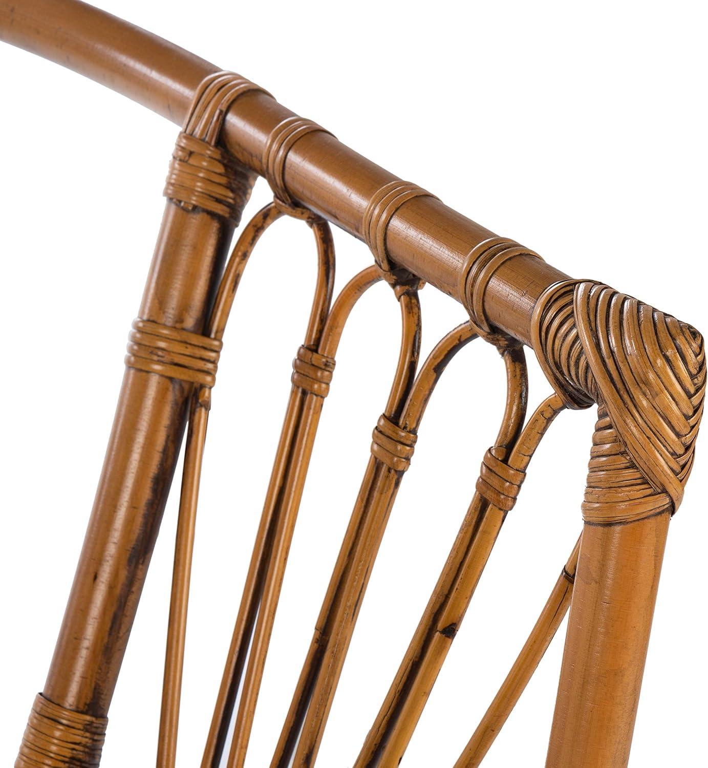 Adriana Rattan Accent Chair - Set of 2 - ACH6505 - Honey Brown Wash - Safavieh