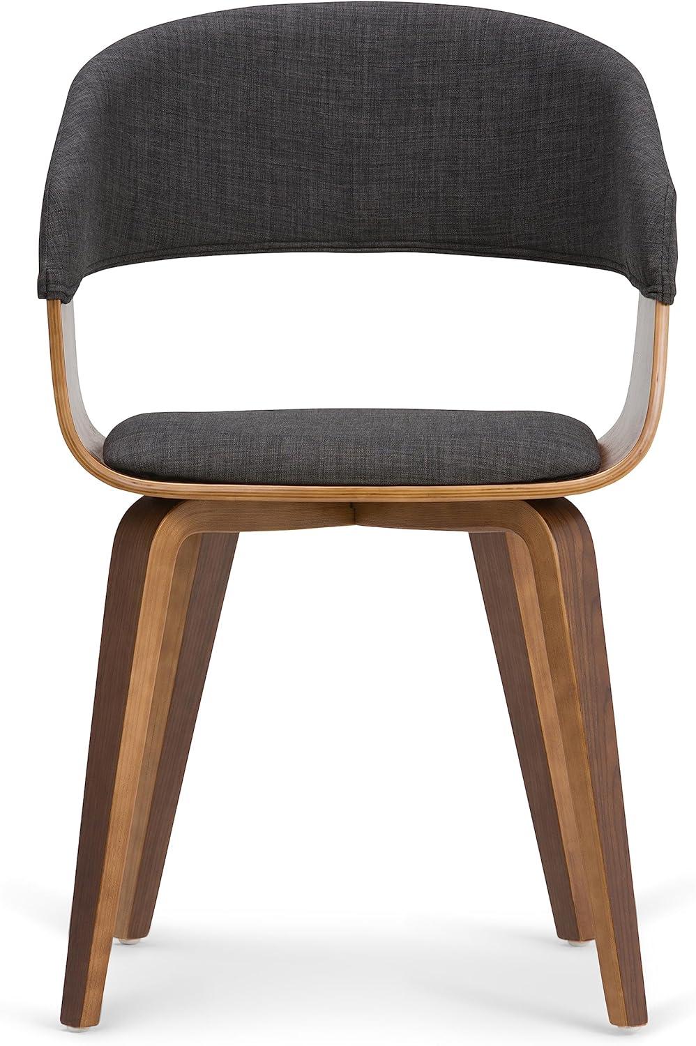 Lowell Bentwood Upholstered Dining Chair with Curved Backrest in Mid-Century Modern Style