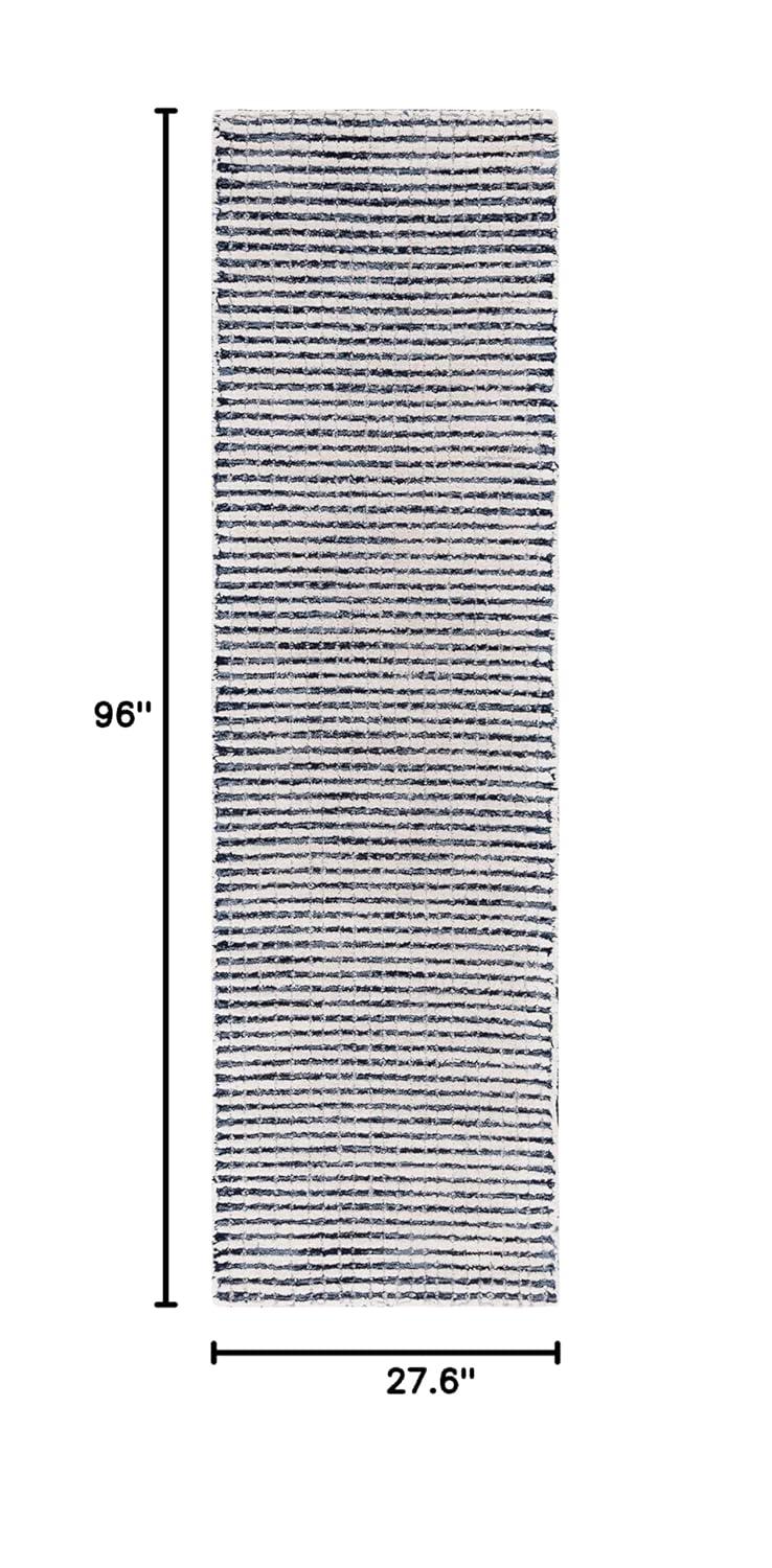 Latitude Run® Abstract Hand Tufted Wool Striped Rug