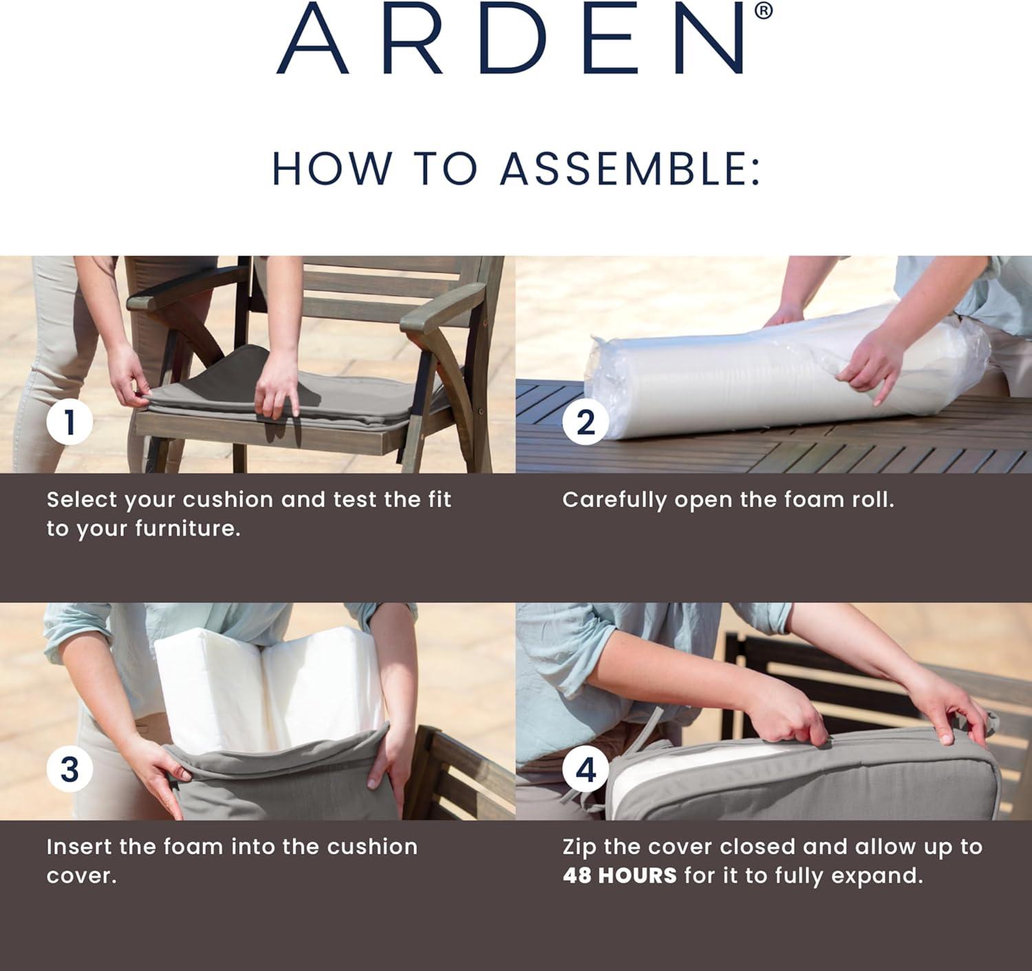 Arden Selections ProFoam Essentials Outdoor Bench Cushion 18 x 46, Ashland Black Jacobean