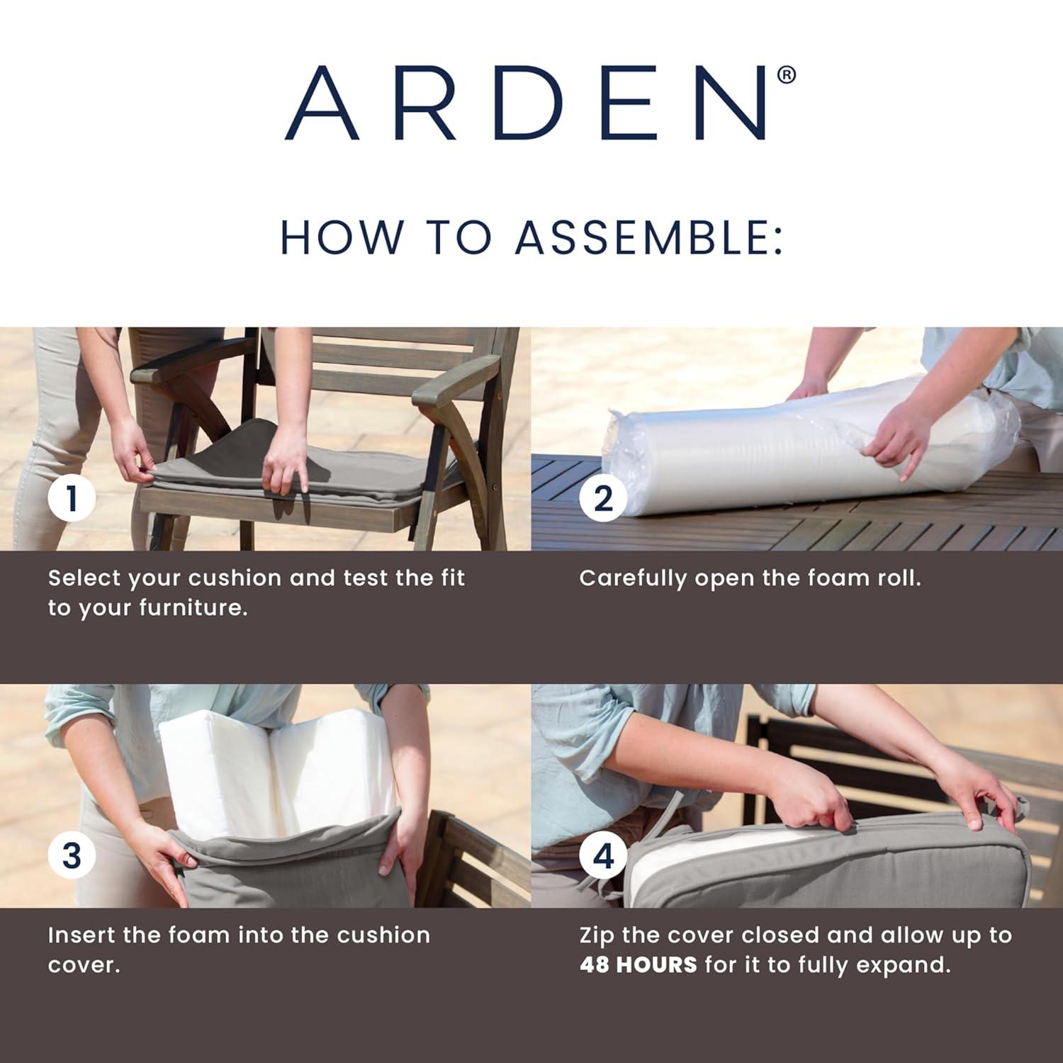 Arden Selections ProFoam Essentials Outdoor Bench Cushion 18 x 46, Ashland Black Jacobean