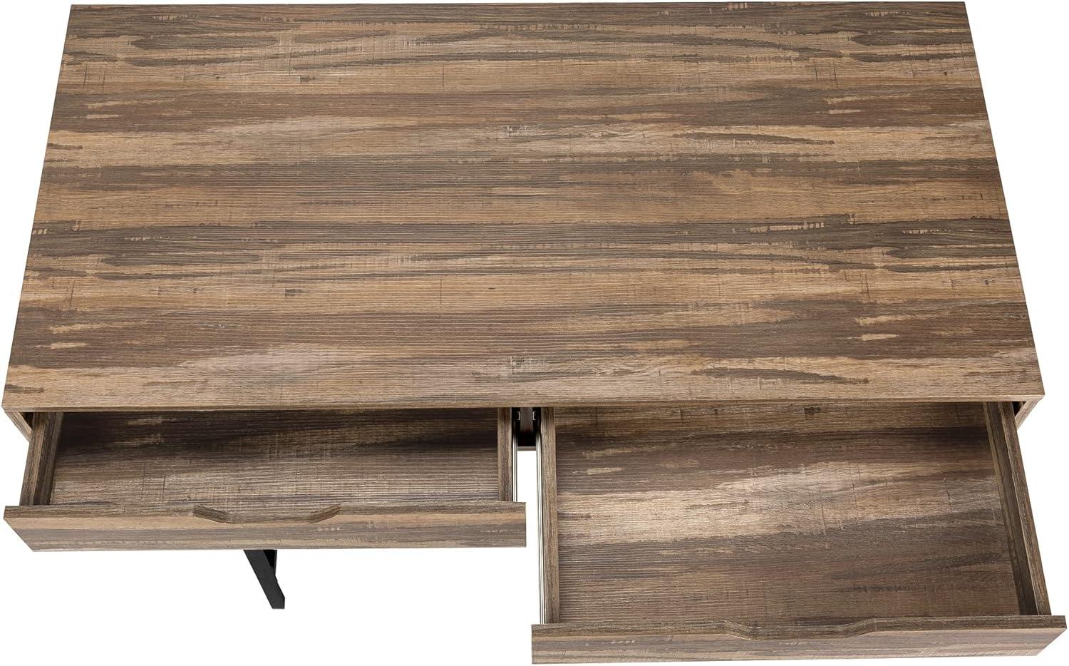 Monarch Specialties Computer Desk Home Office Laptop Storage Drawers 48InchL Work Metal Laminate Black Marble Look Contemporary Modern