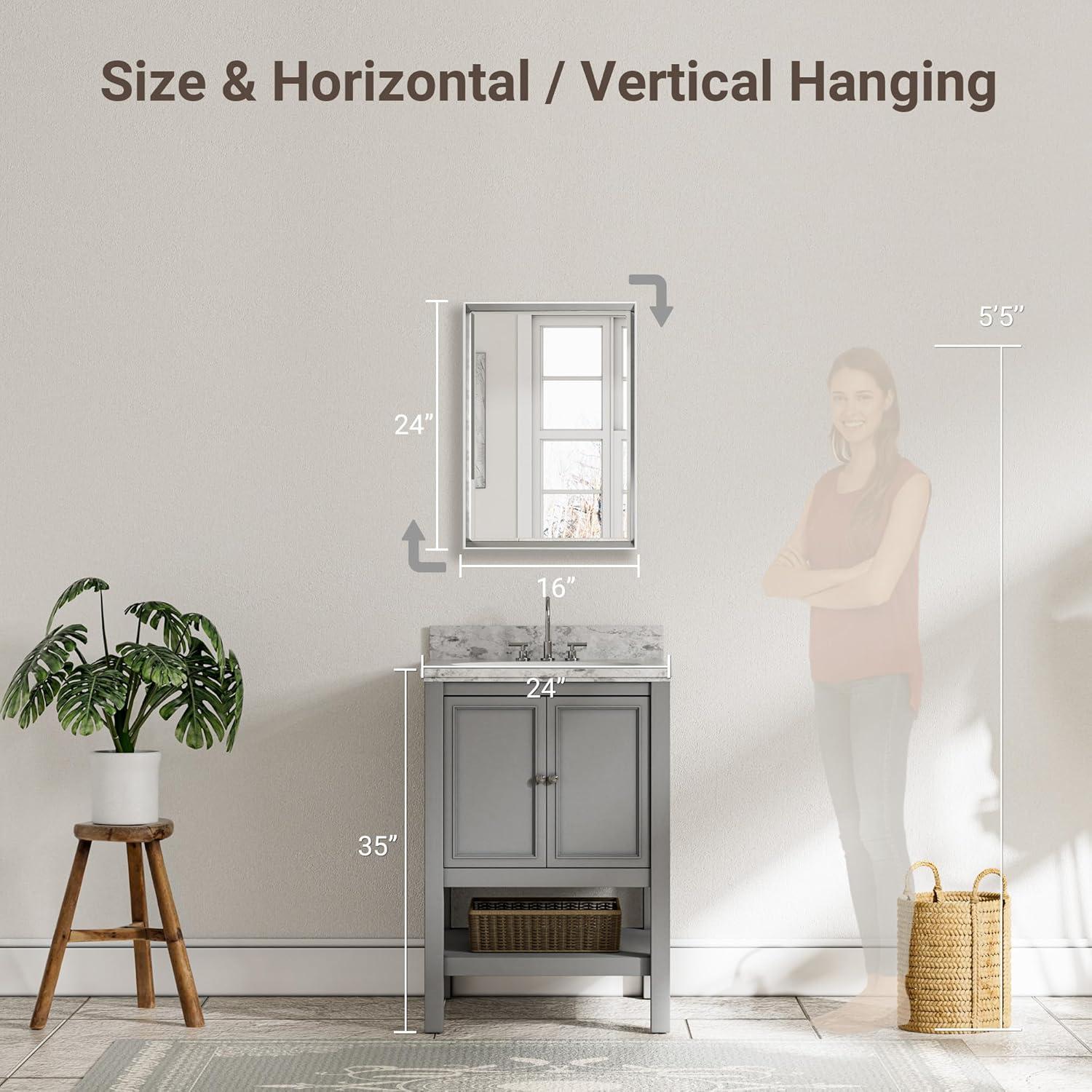 Lohoski Decorative Wall Mirror Beveled Design, Bathroom Vanity Mirror Accent Mirror Finish