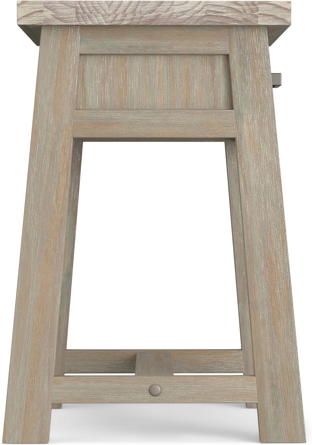 Sawhorse Solid Pine 24" Distressed Grey Modern Industrial Nightstand