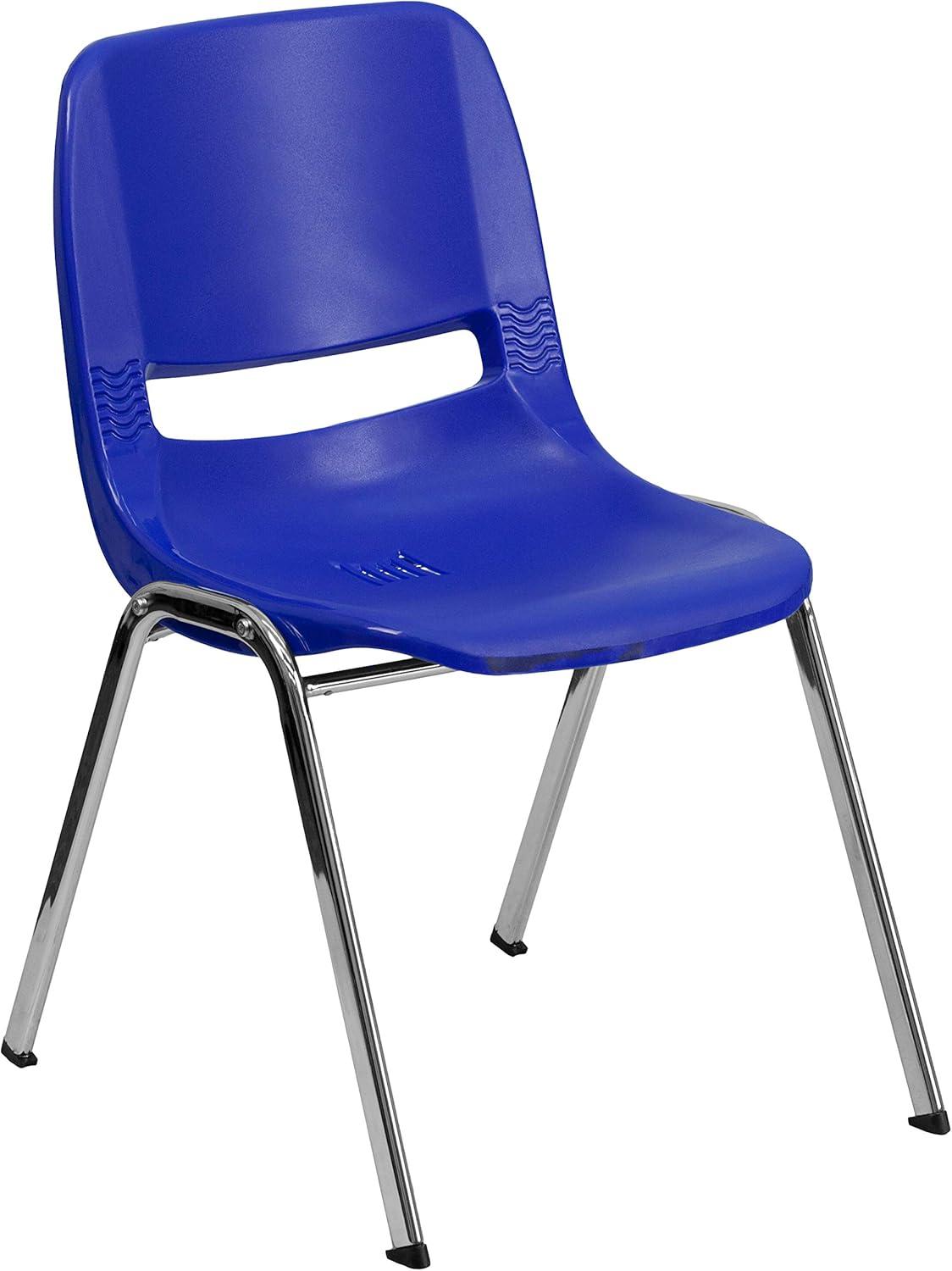 Navy Chrome 661 lb. Capacity Ergonomic Stacking Chair